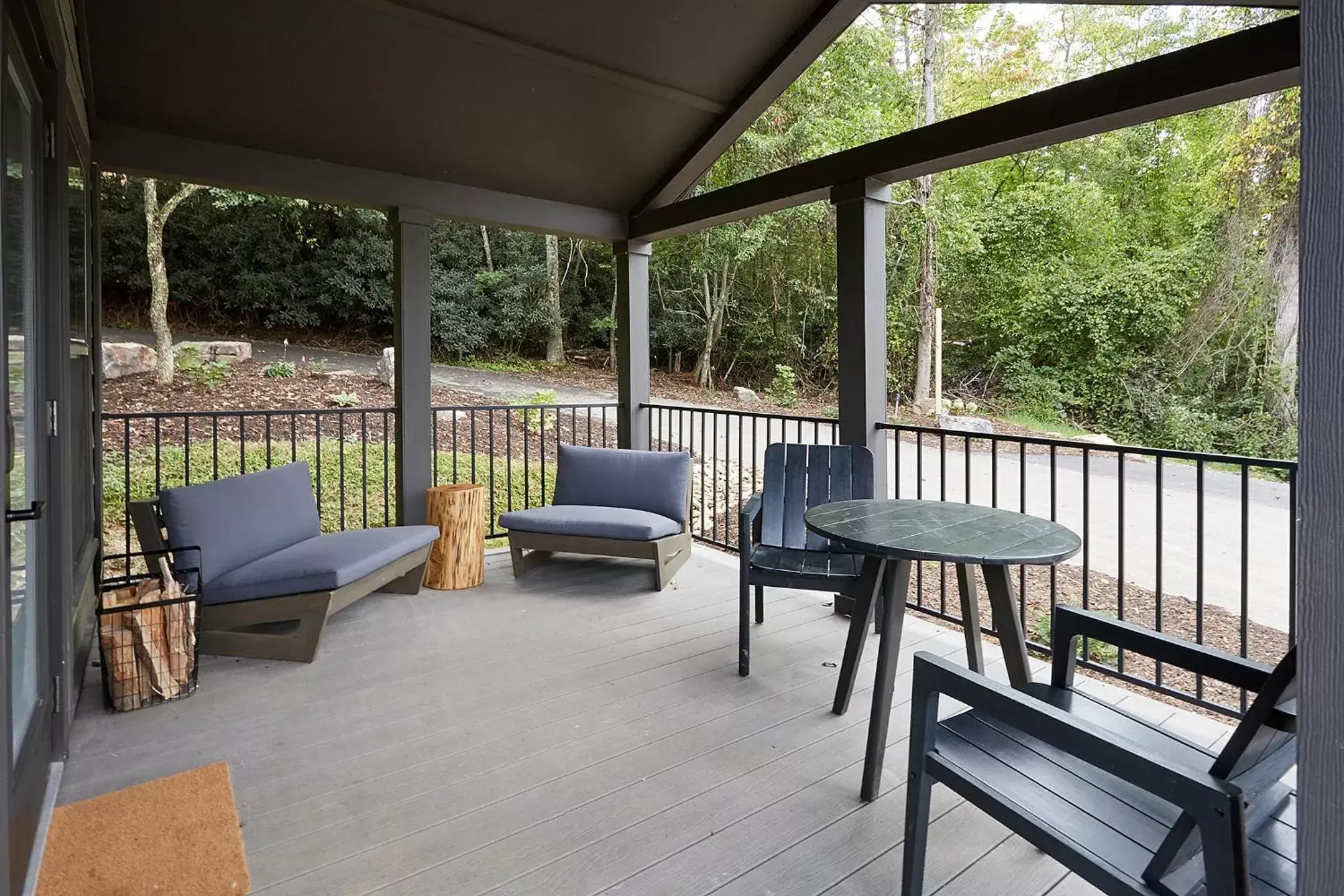 Patio in Asheville River Cabins