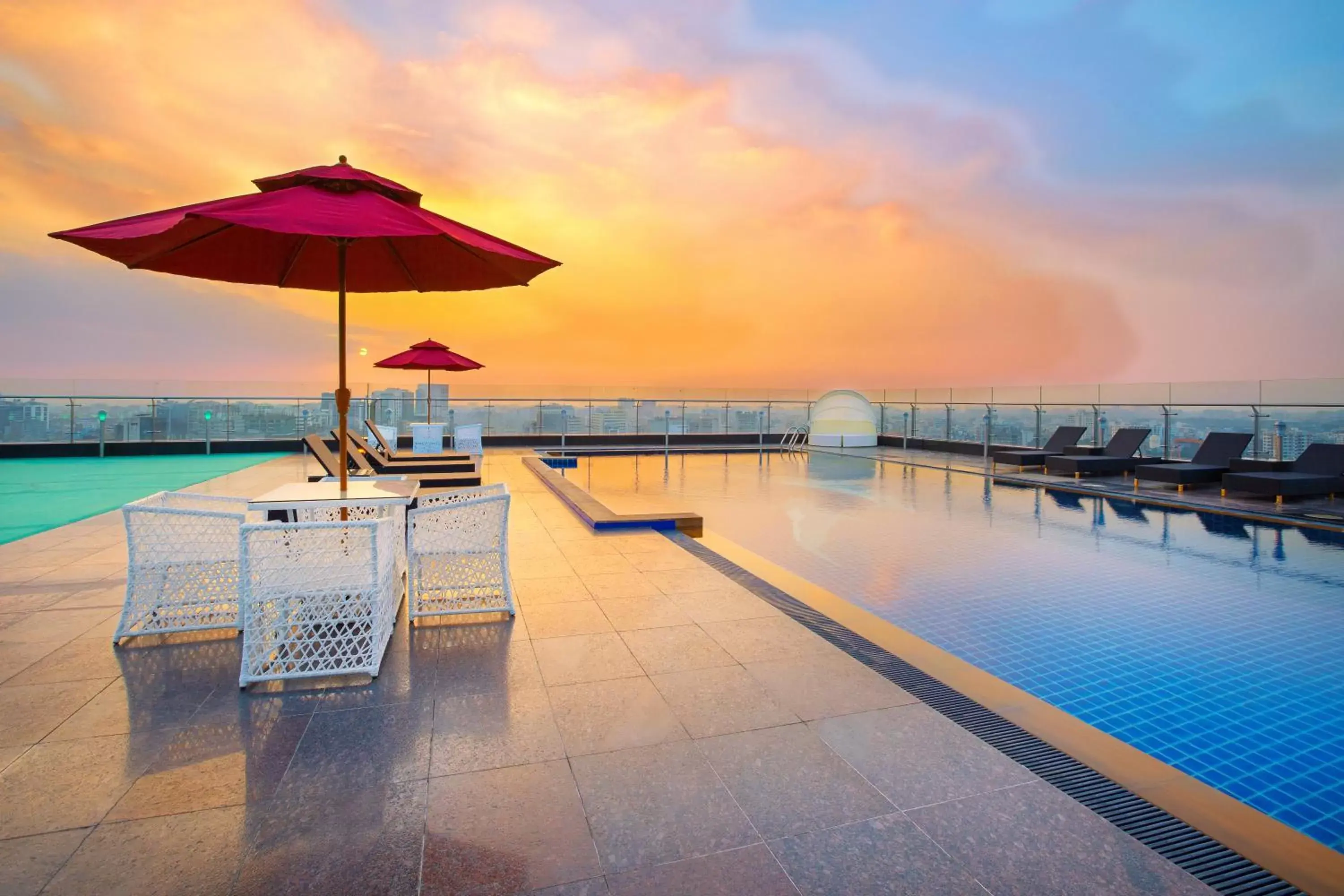 Balcony/Terrace, Swimming Pool in Holiday Inn Dhaka City Centre, an IHG Hotel