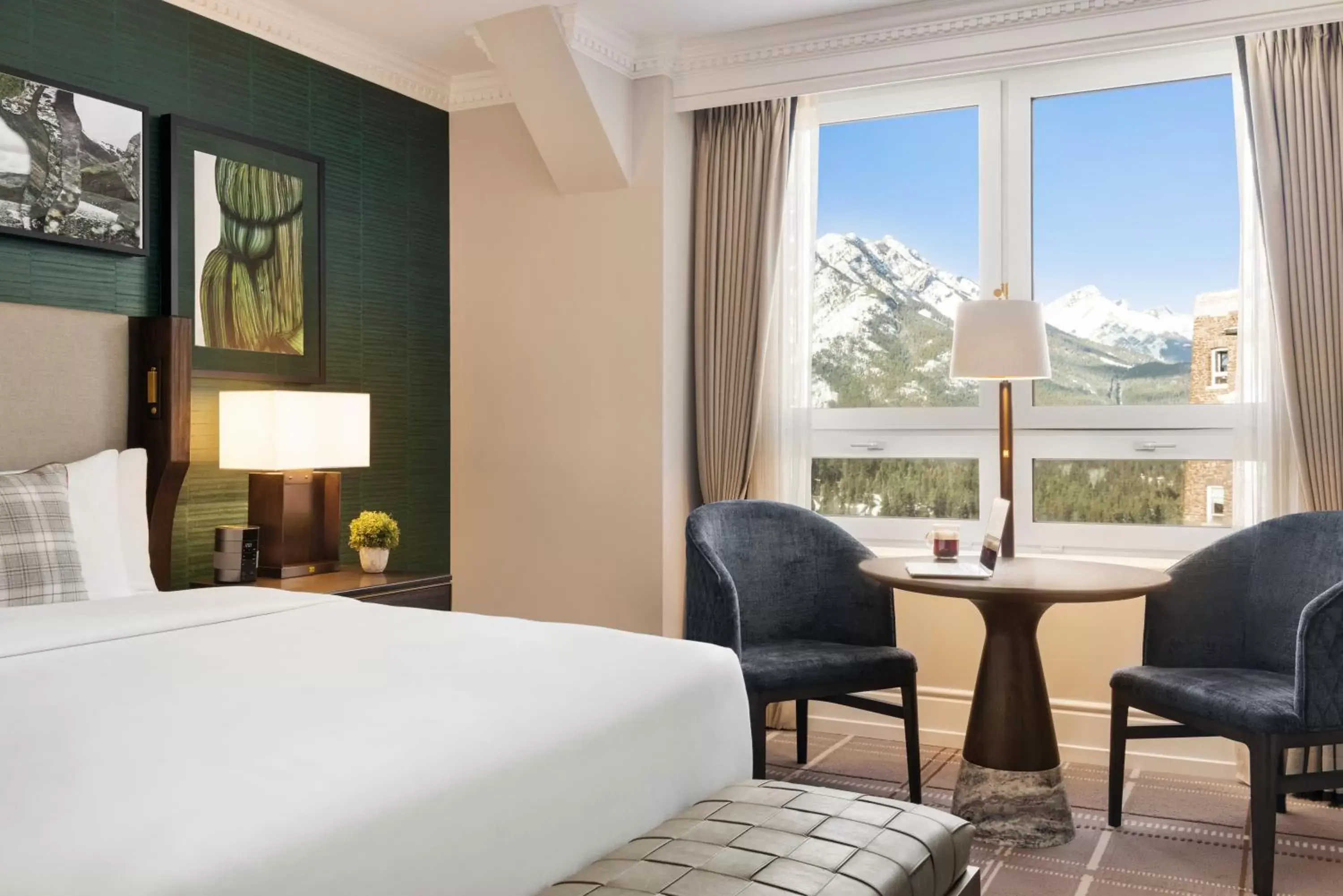 Bedroom, View in Fairmont Banff Springs