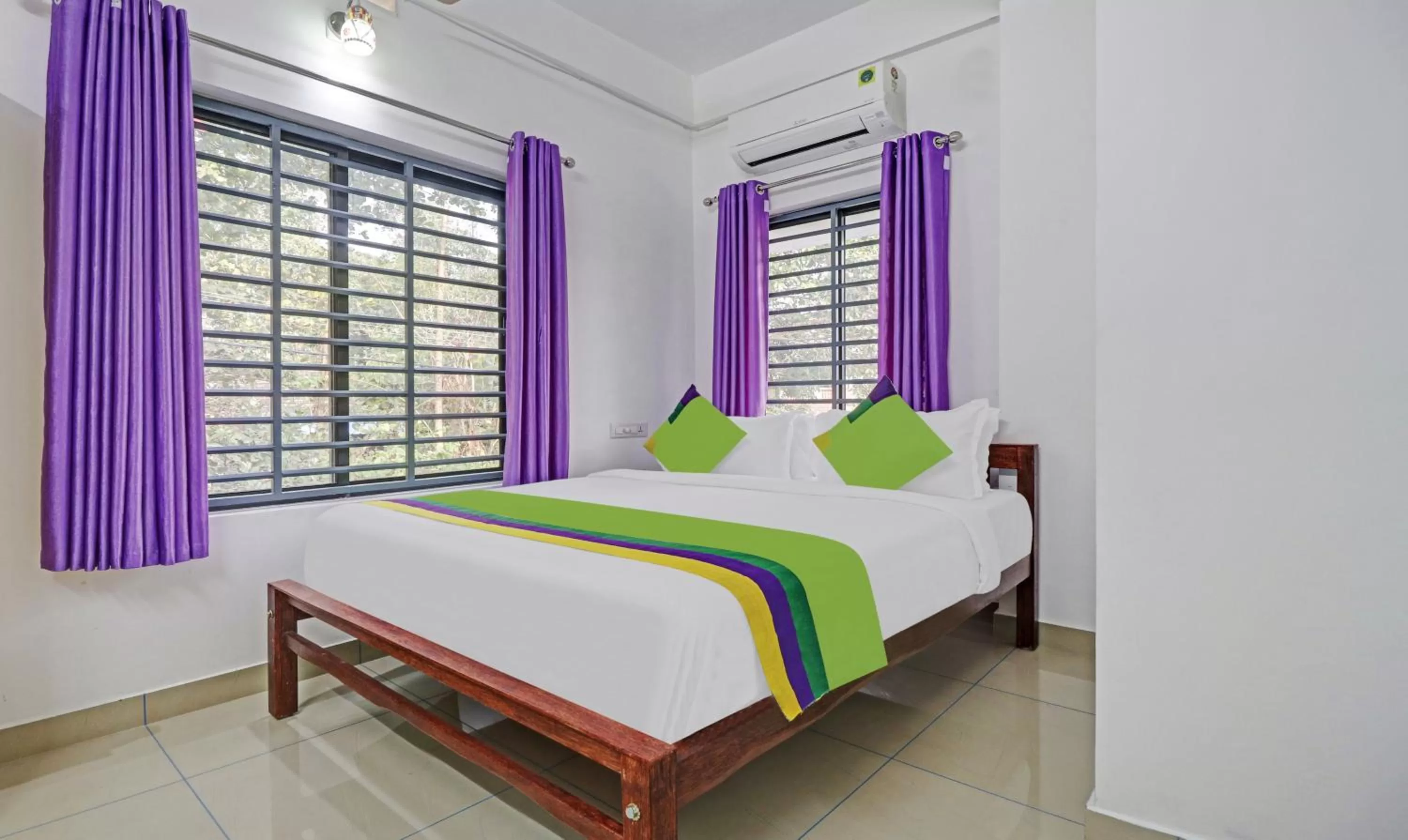 Bedroom, Bed in Treebo Trend Nirupama Apartment