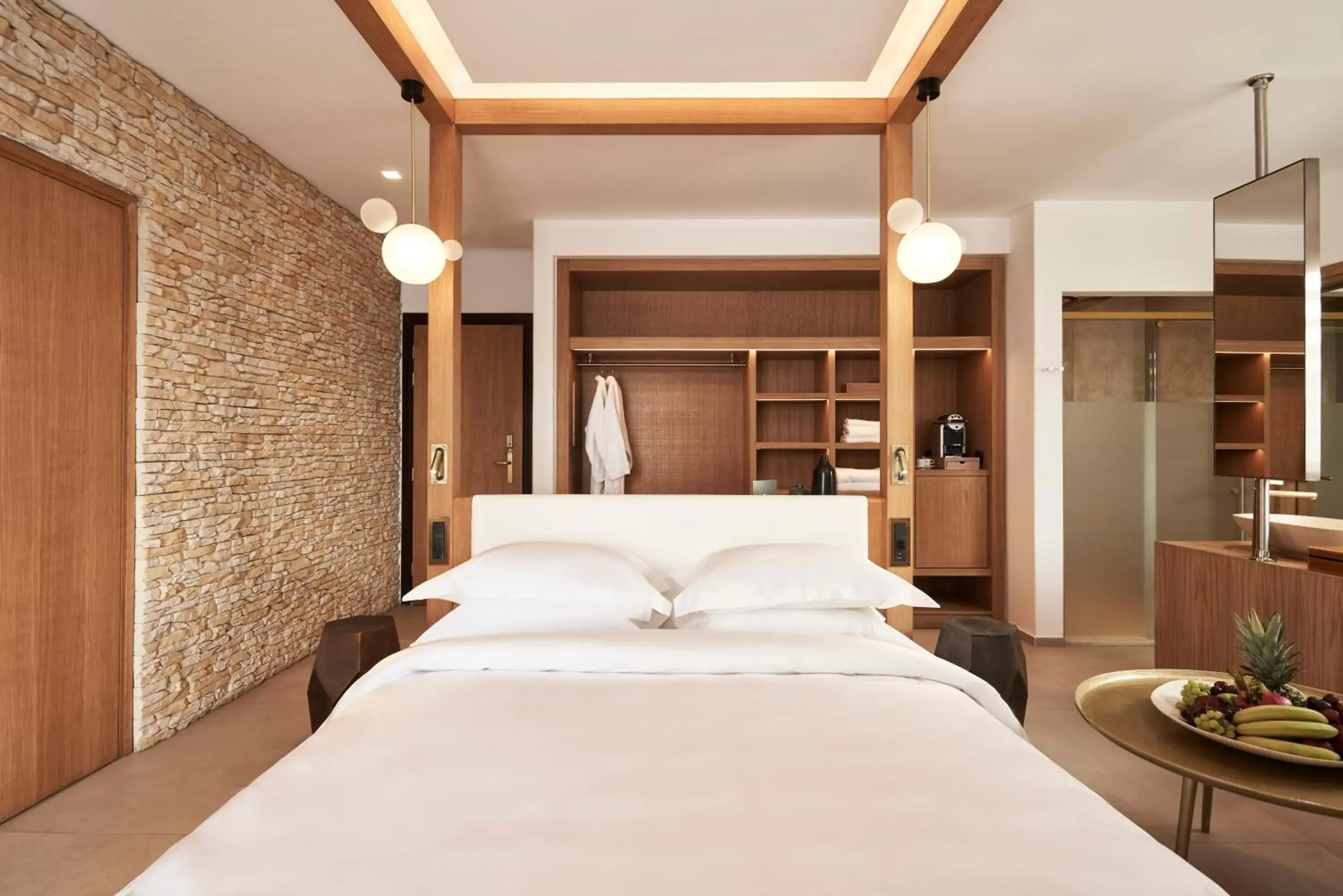 Bedroom, Bed in Myconian Naia - Preferred Hotels and Resorts