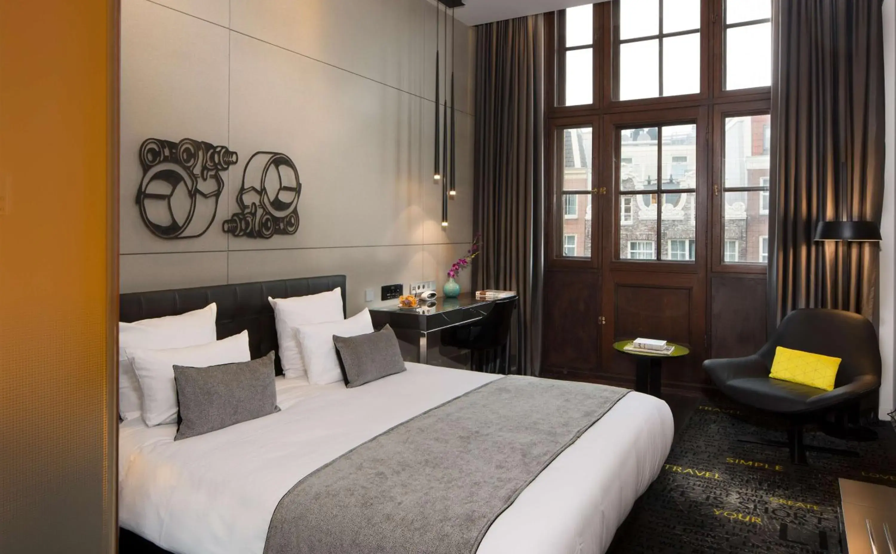 Bedroom, Bed in art'otel amsterdam, Powered by Radisson Hotels