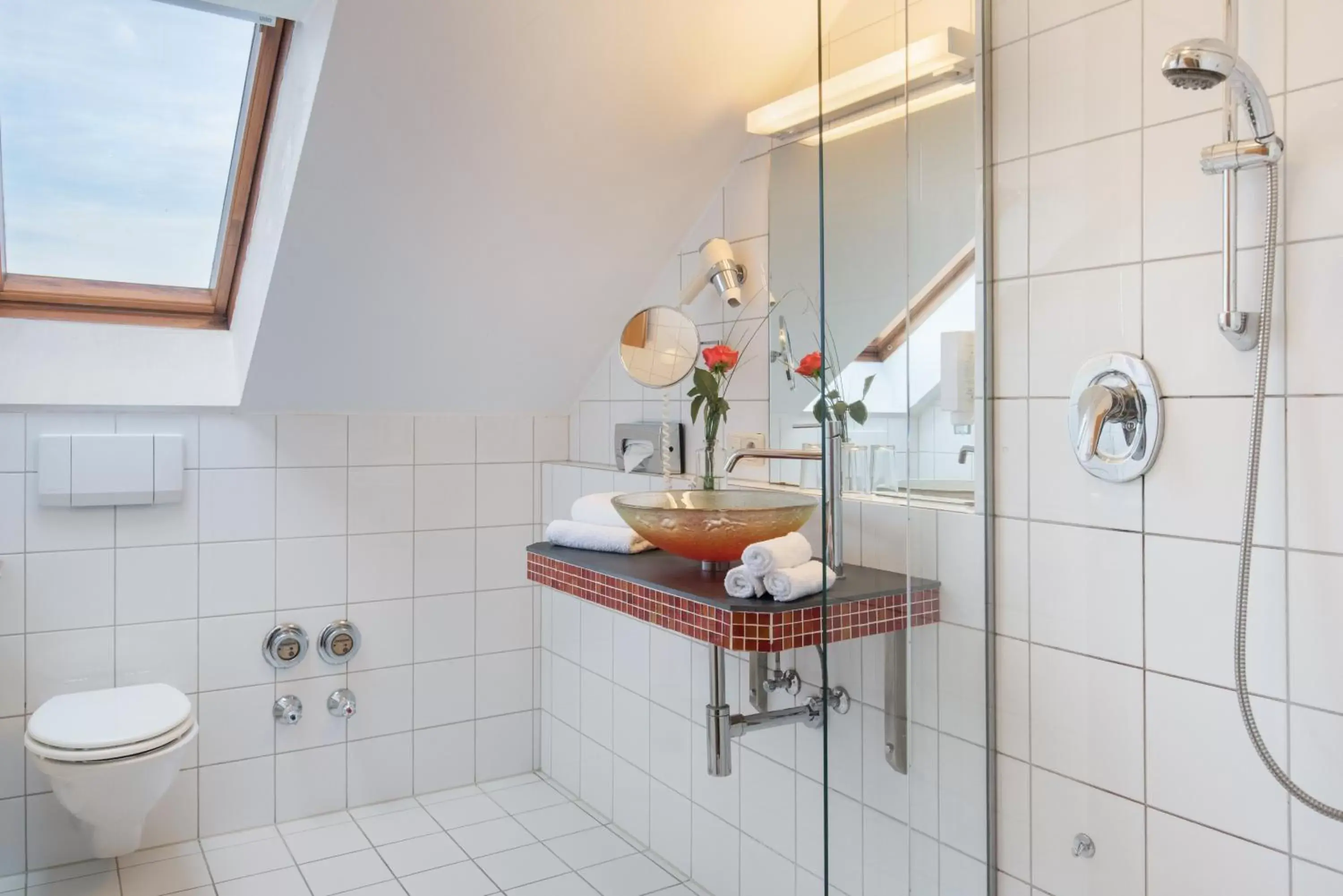 Shower, Bathroom in Hotel Obermaier