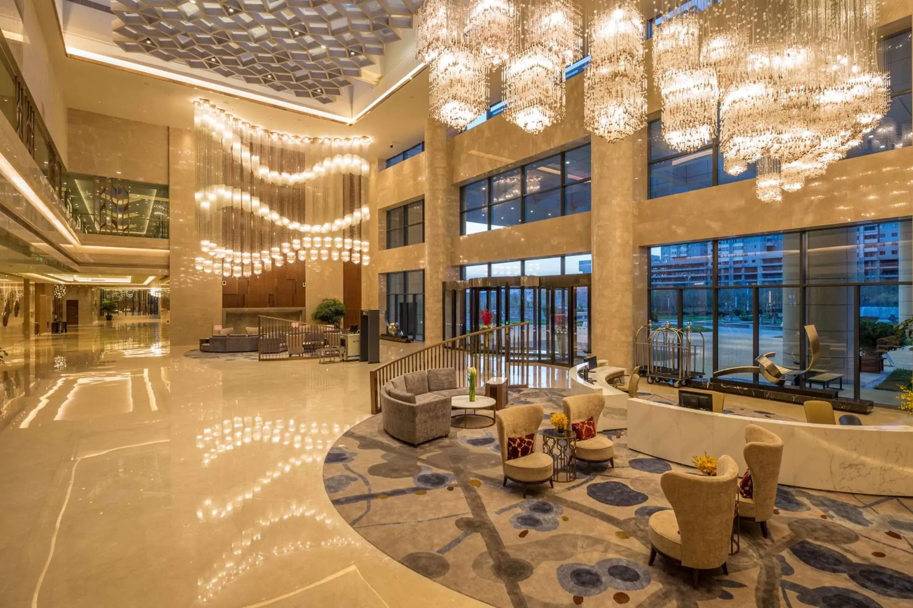 Lobby or reception, Restaurant/Places to Eat in Hilton Urumqi