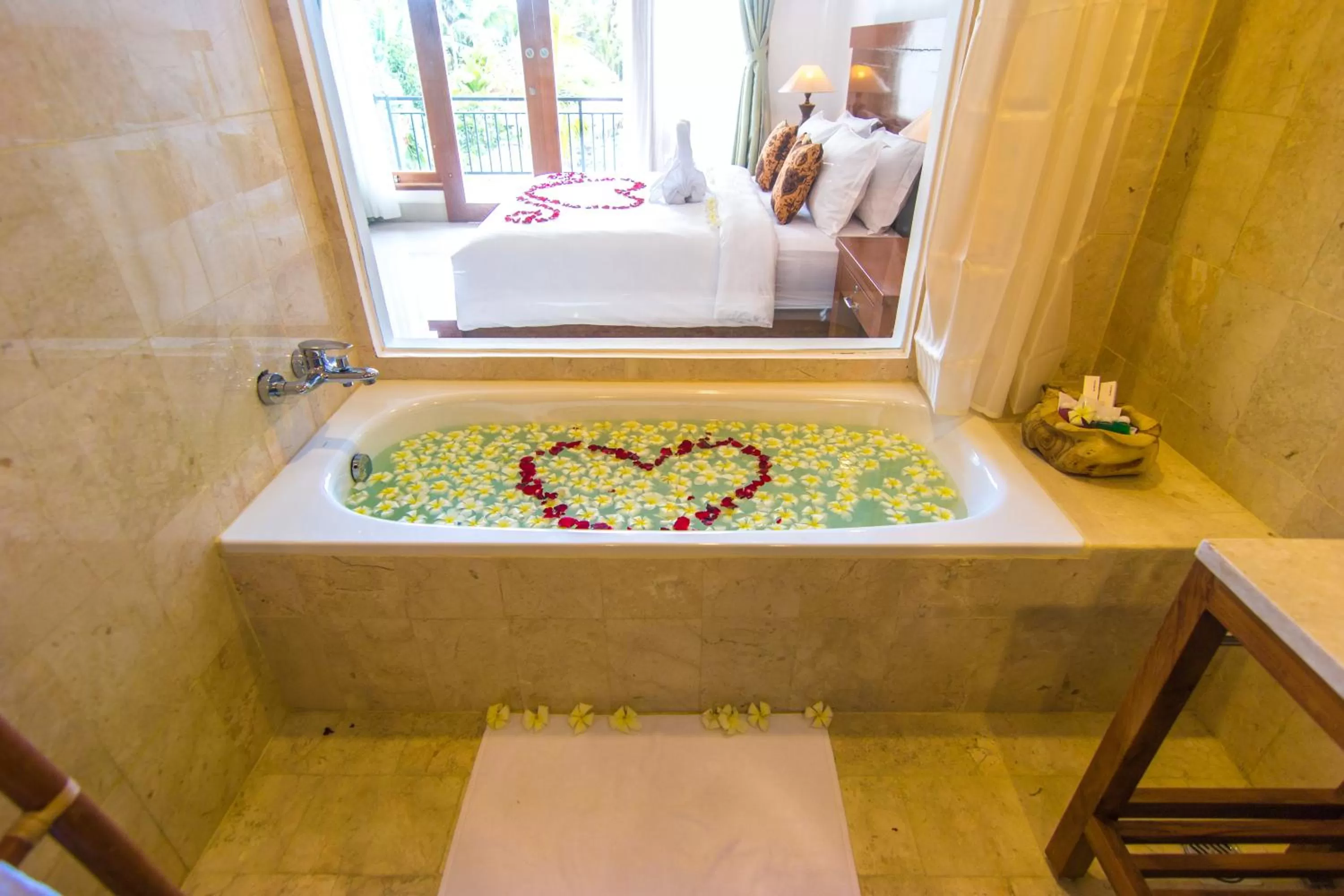 Bathroom, Bed in Gita Maha Ubud Hotel by Mahaputra-CHSE Certified