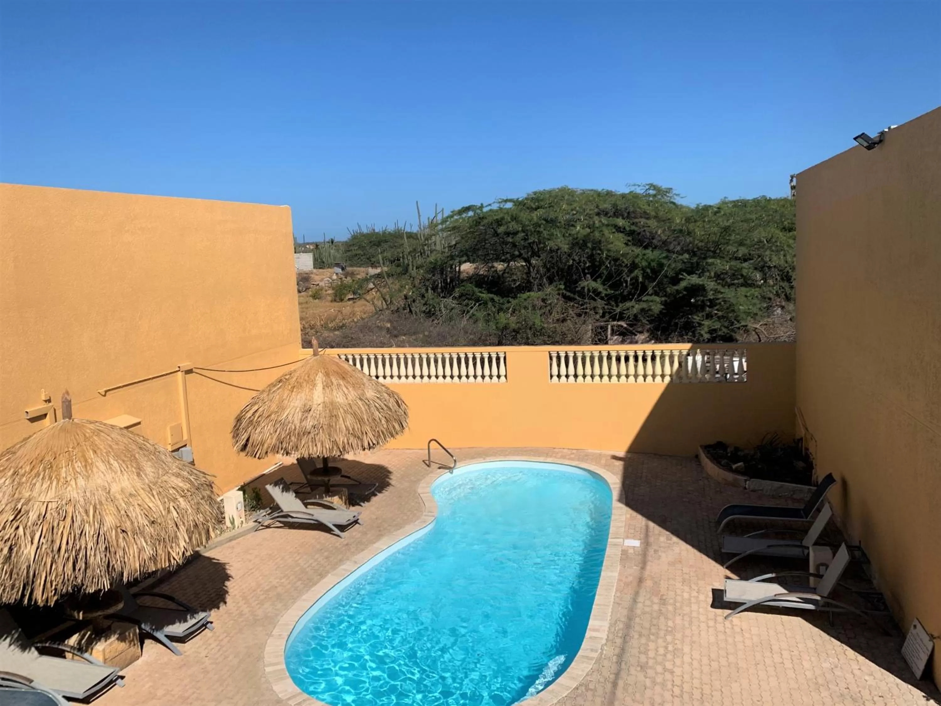 Pool view in Montana Eco Resort Aruba