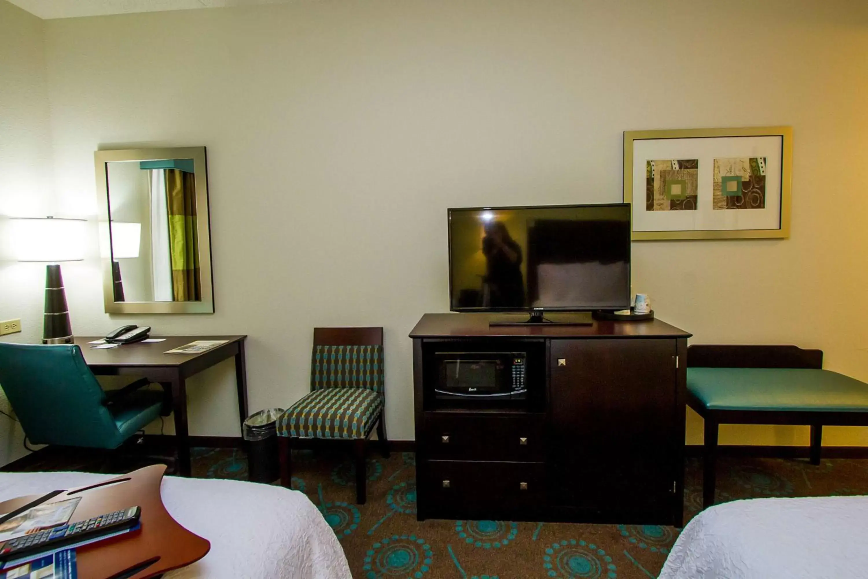 Bed, TV/Entertainment Center in Hampton Inn Fayetteville