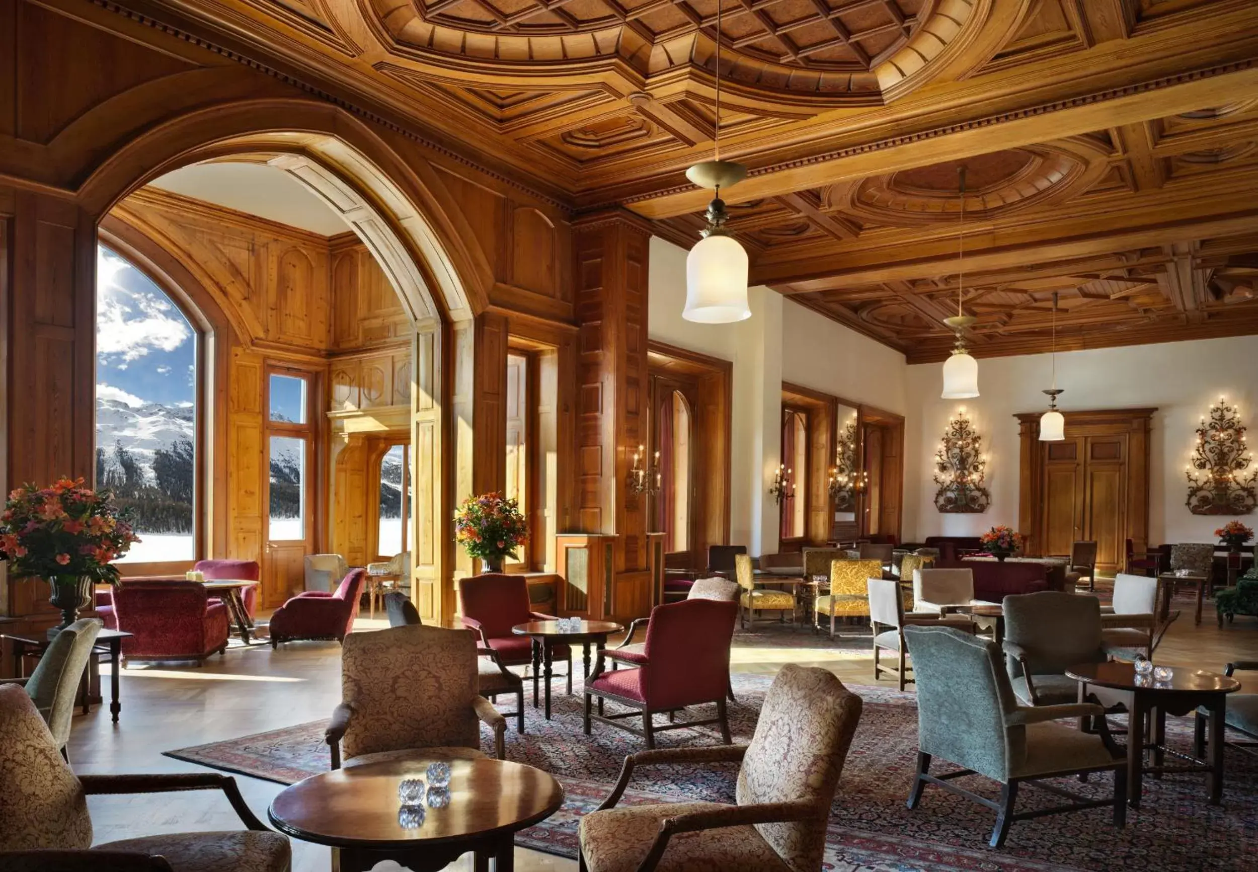 Mountain view, Restaurant/Places to Eat in Badrutt's Palace Hotel St Moritz