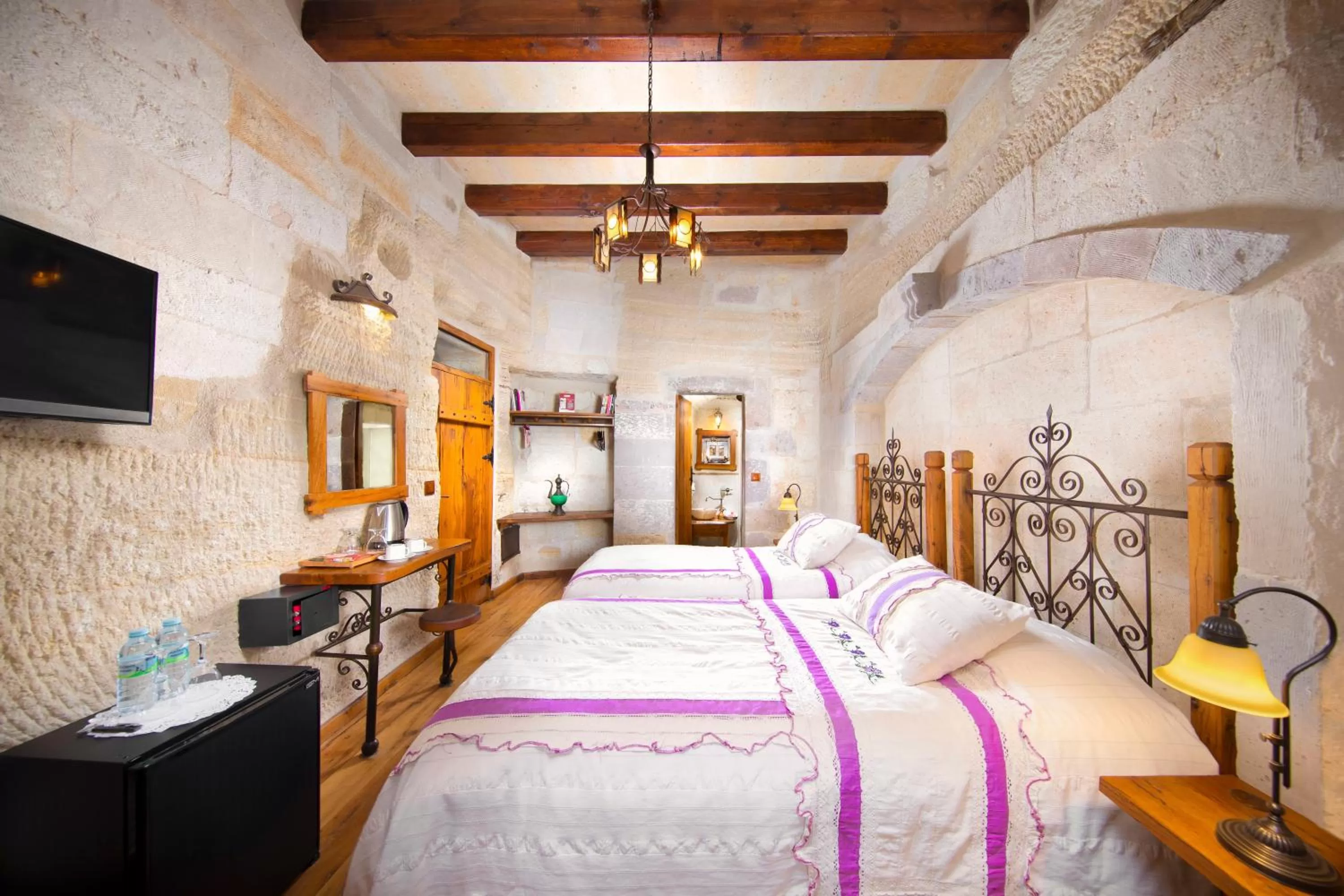 Bed in Terra Cave Hotel