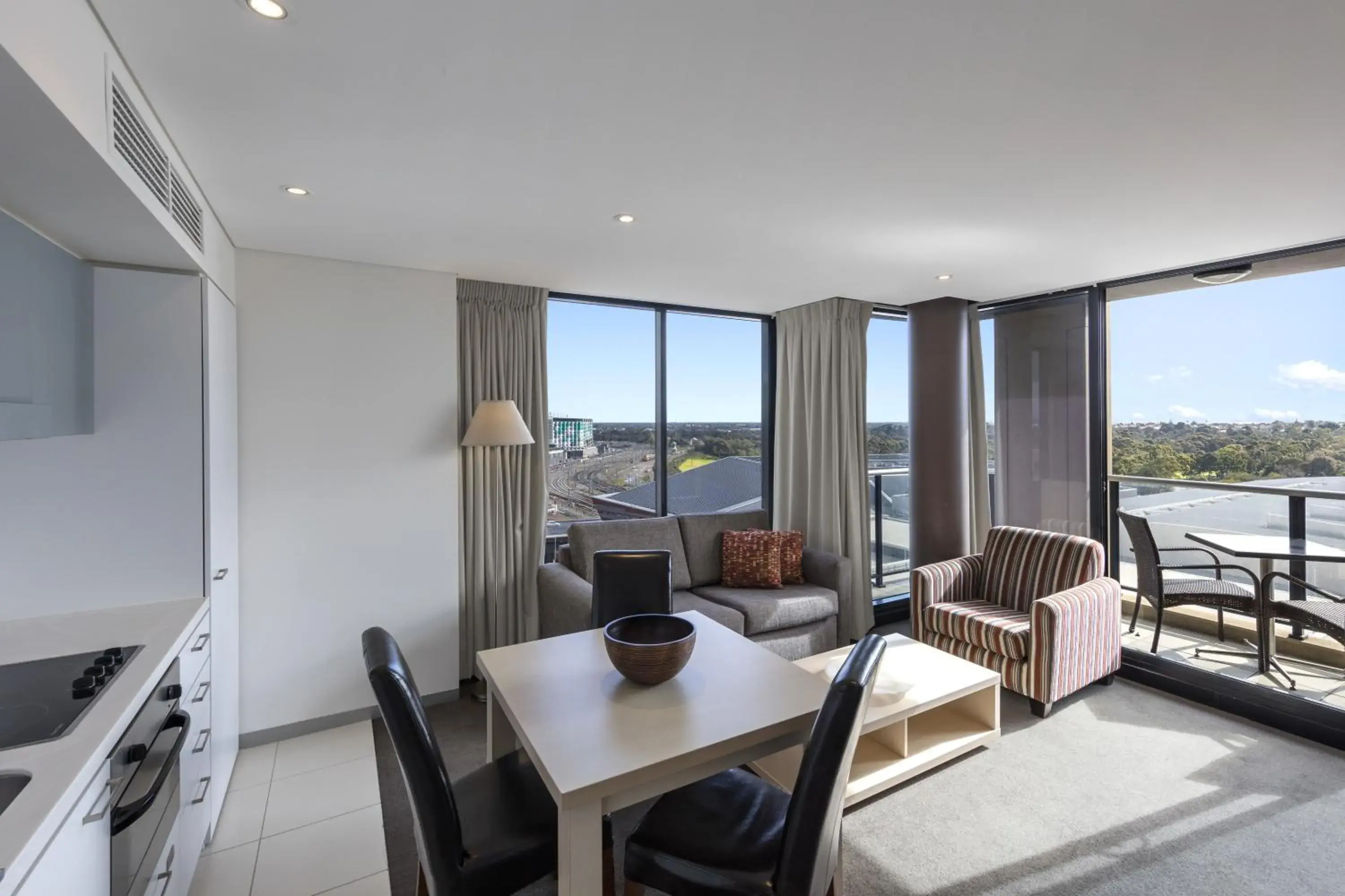 Seating area in Oaks Adelaide Horizons Suites