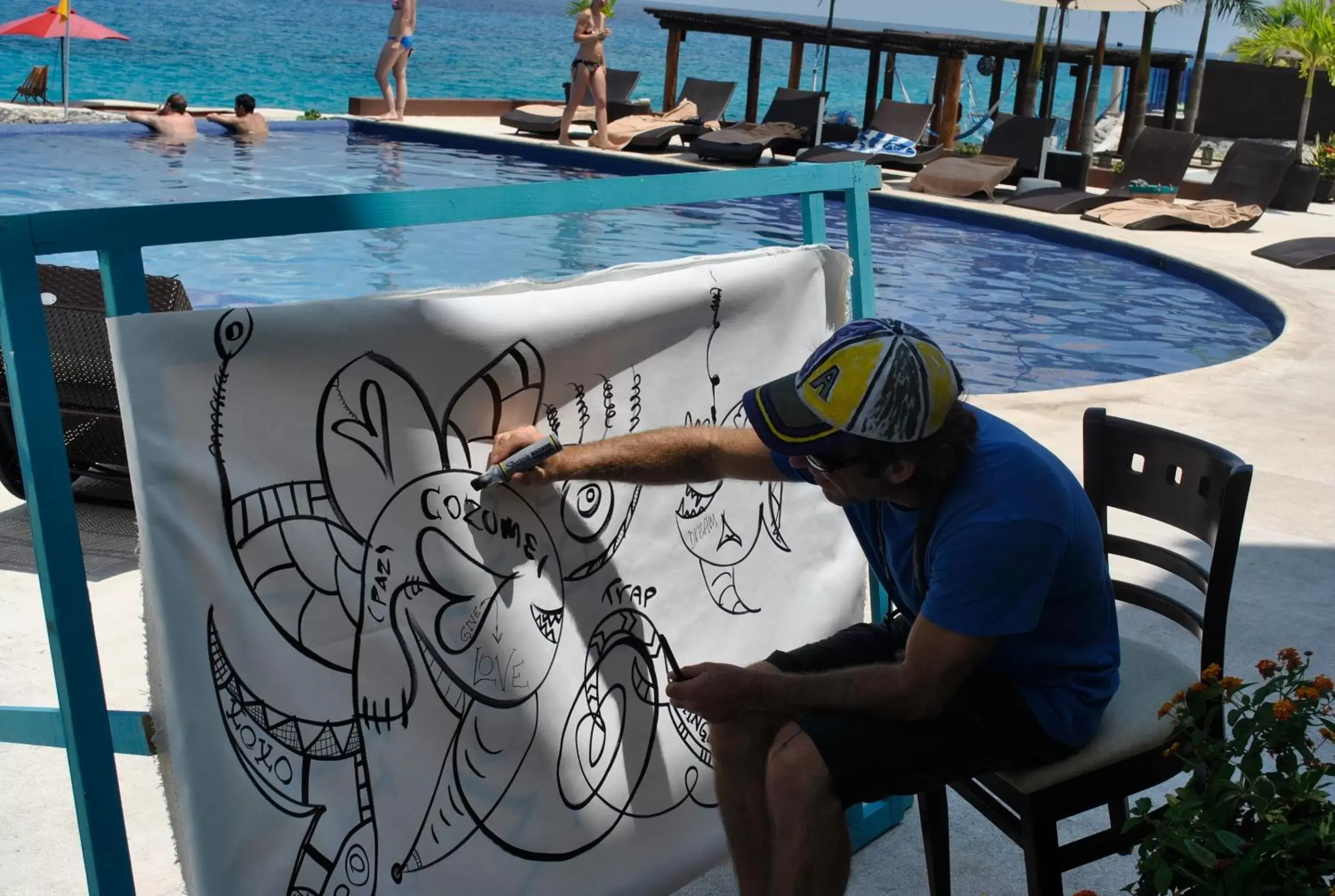 Seating area in Hotel B Cozumel