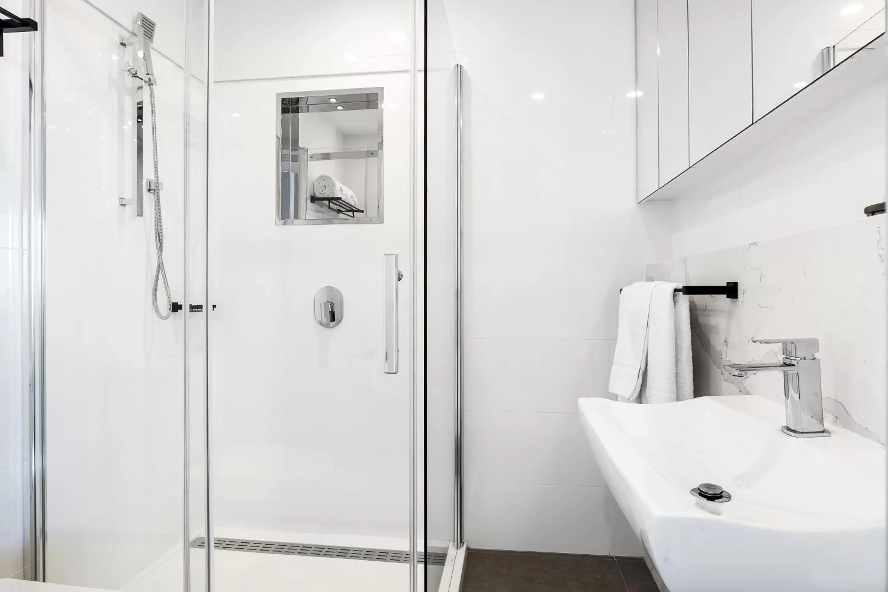 Shower, Bathroom in The Hamptons Apartments - Port Melbourne