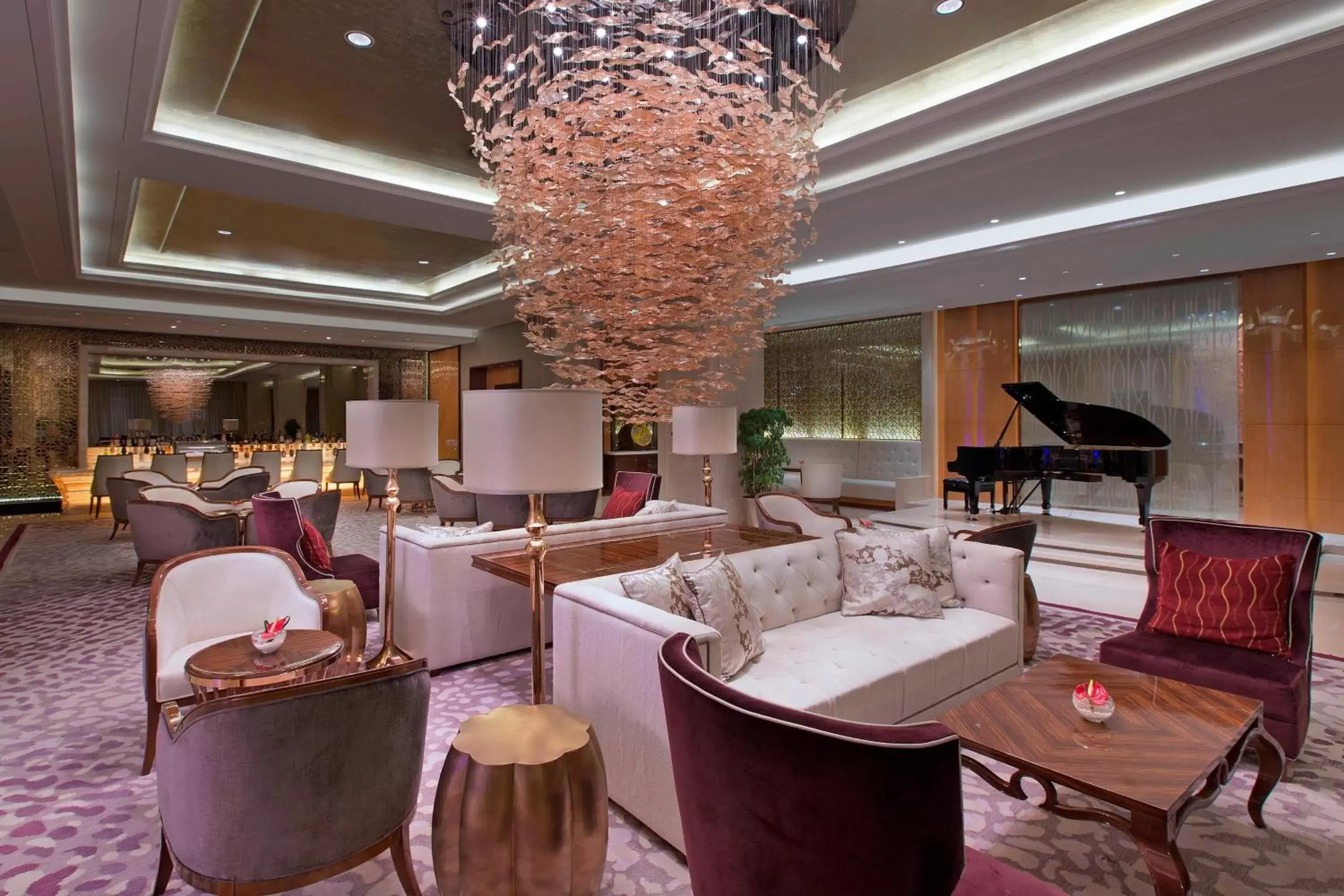 Lobby or reception, Lounge/Bar in Sheraton Grand Wuhan Hankou Hotel - Let's take a look at the moment of Wuhan