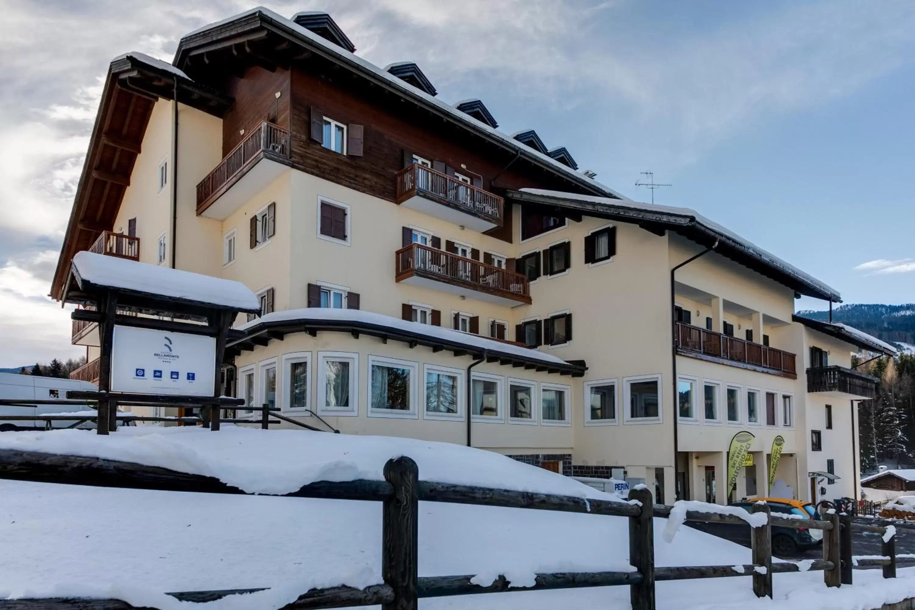 Property building, Winter in Hotel Bellamonte