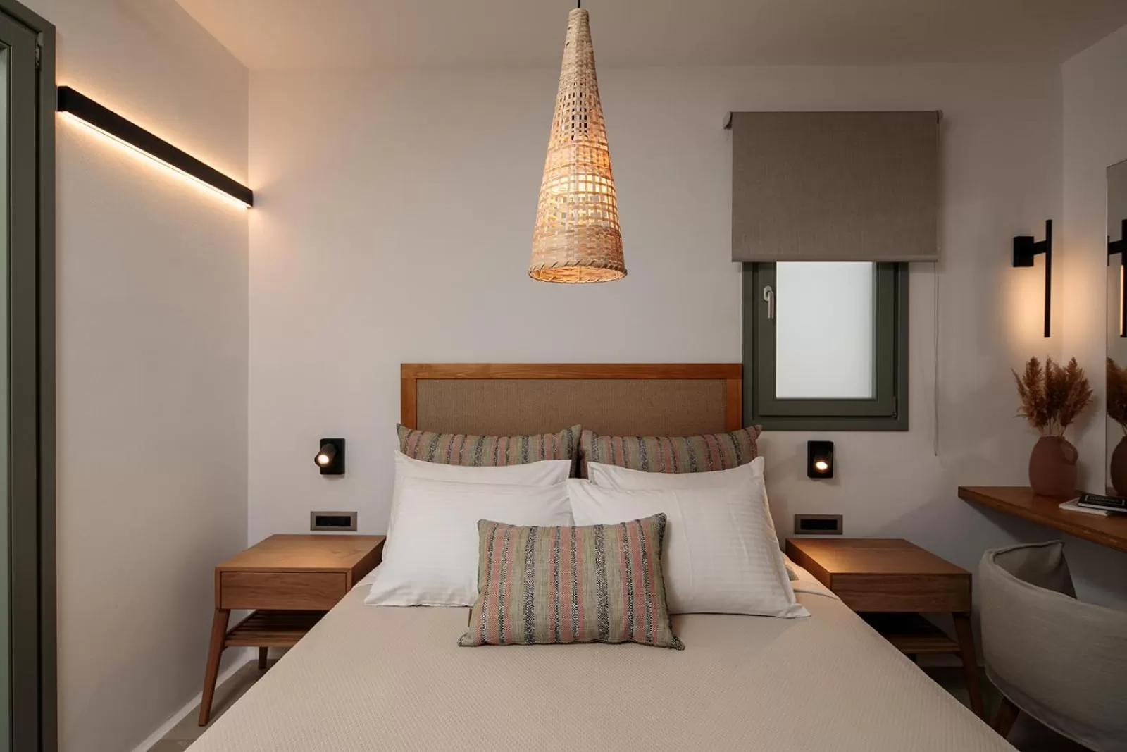 Bed in Makava Suites Naxos