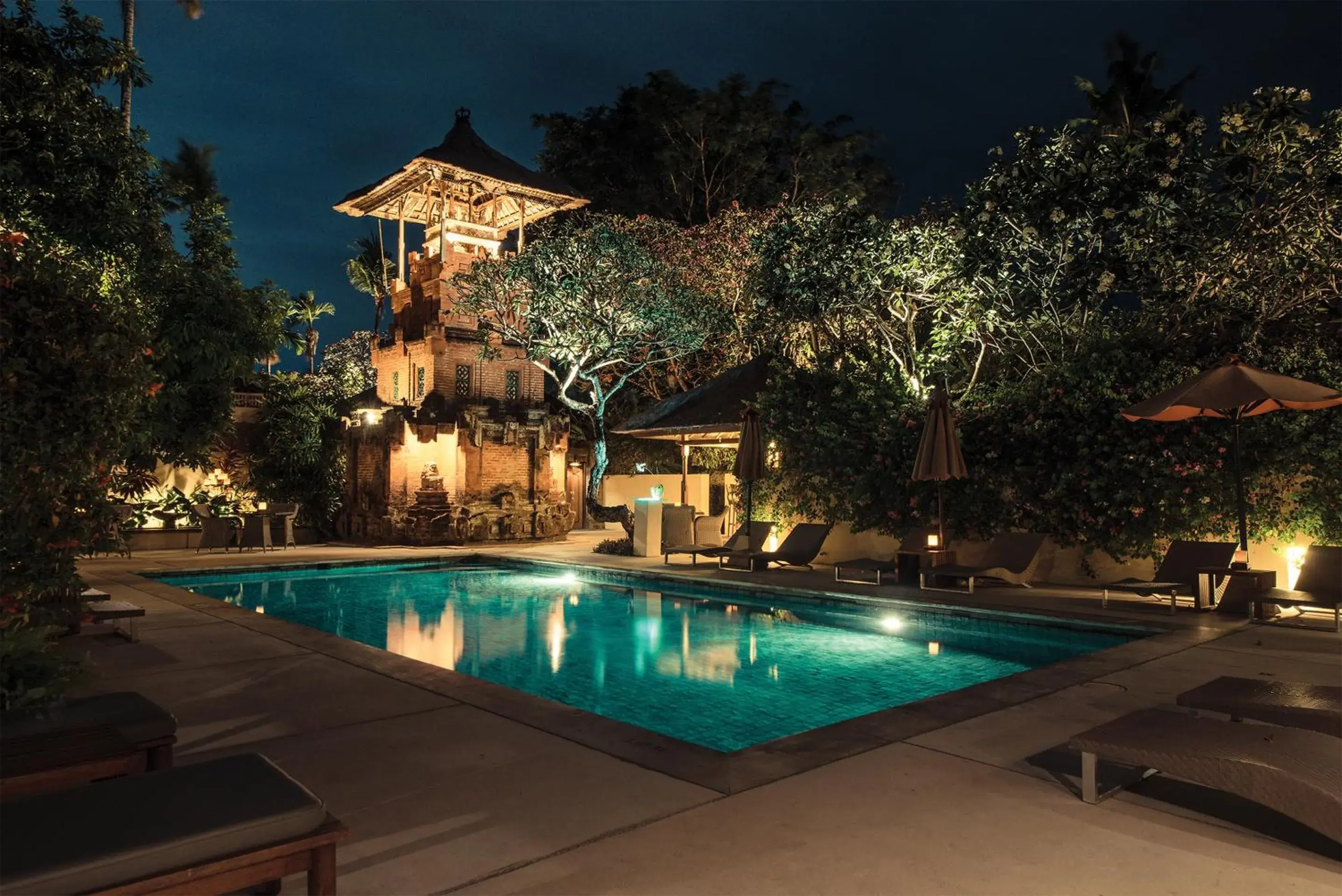 Night, Swimming Pool in The Pavilions Bali - CHSE Certified