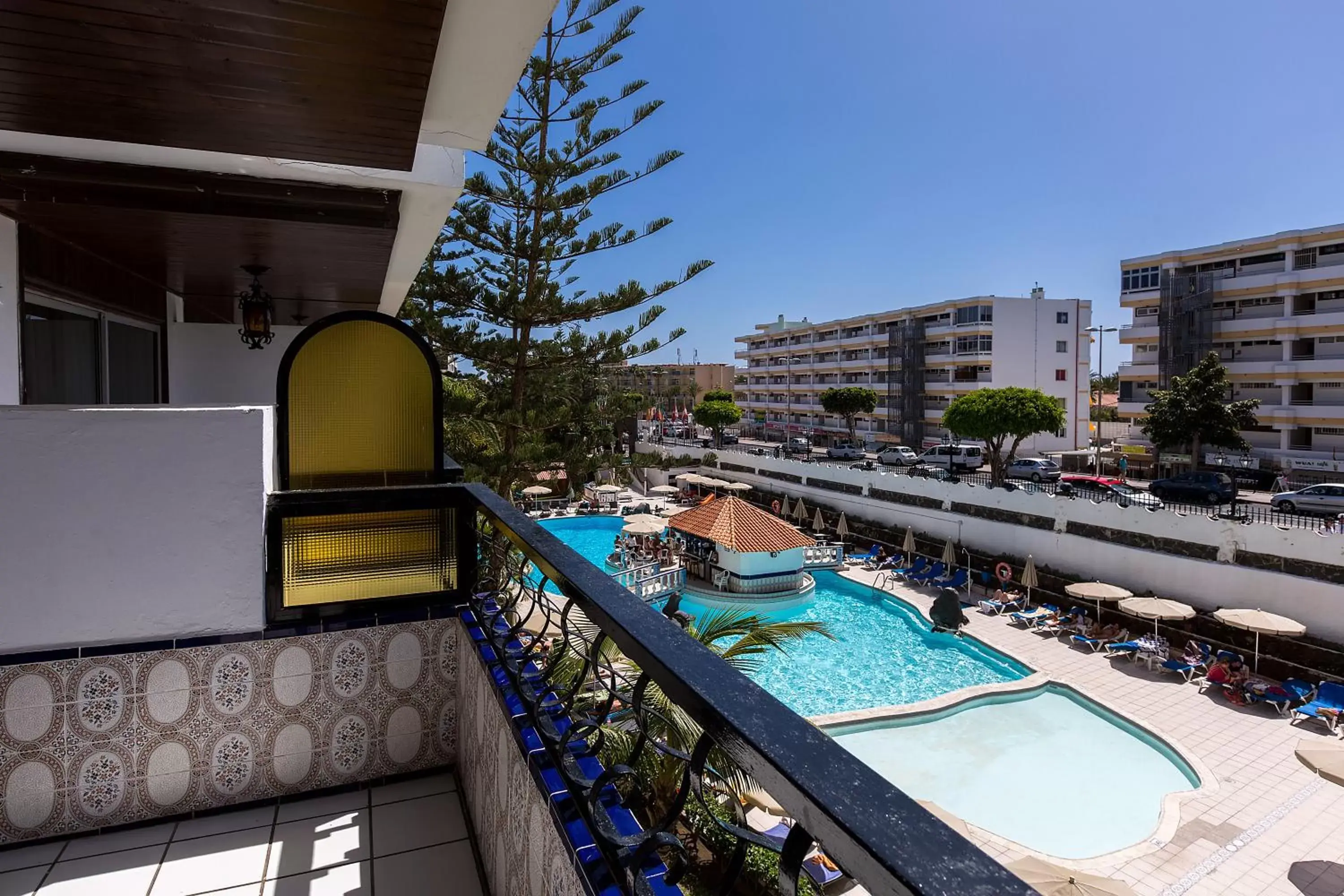 Balcony/Terrace, Pool View in Rey Carlos