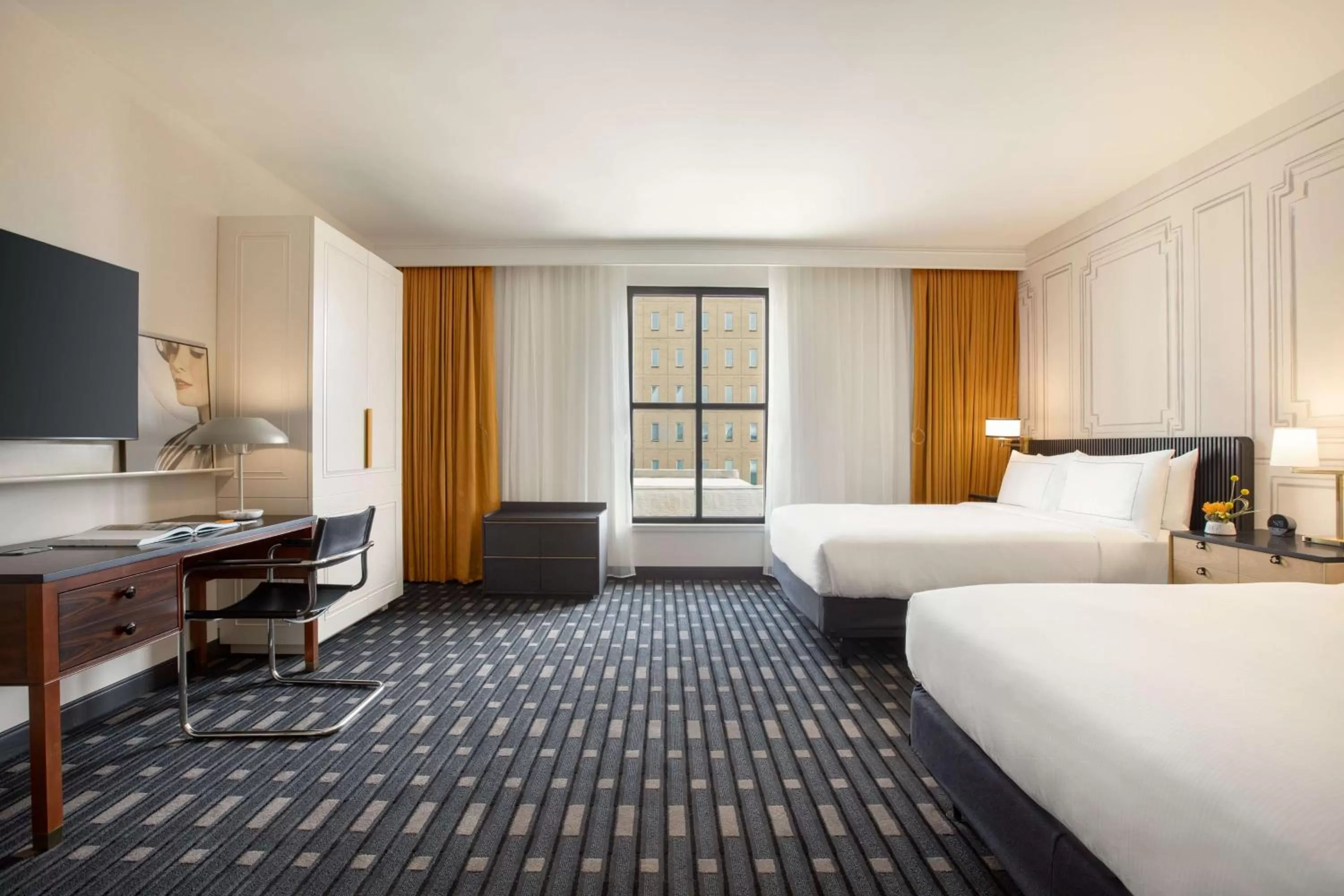 Queen Room with Two Queen Beds and Tub - Mobility/Hearing Access in 106 Jefferson Huntsville, Curio Collection by Hilton