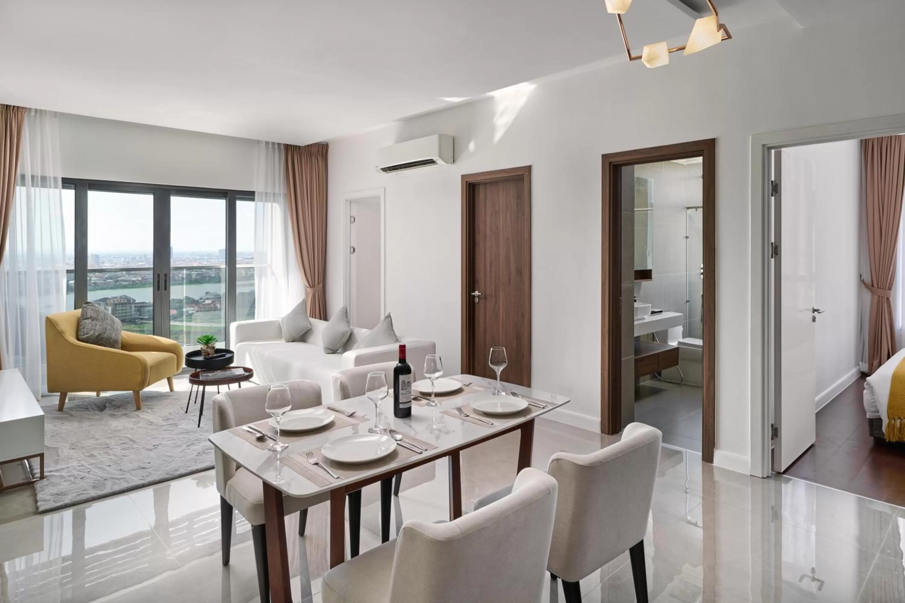 Living room in The Peninsula Phnom Penh