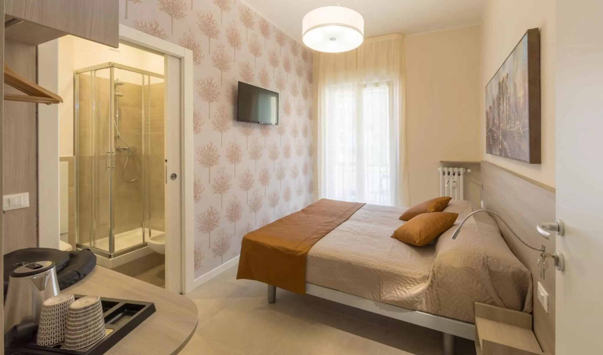 Shower, Bed in B&B Fablas