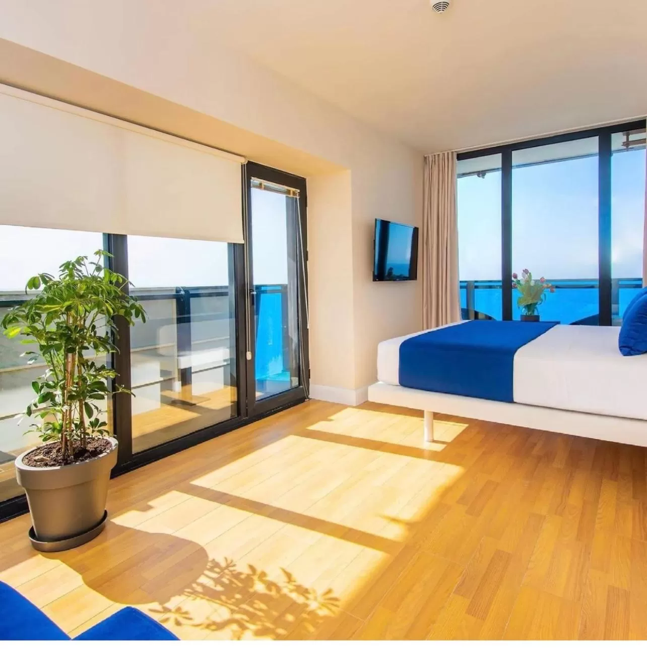 Bed, Sea View in Orbi City Luxury Suite