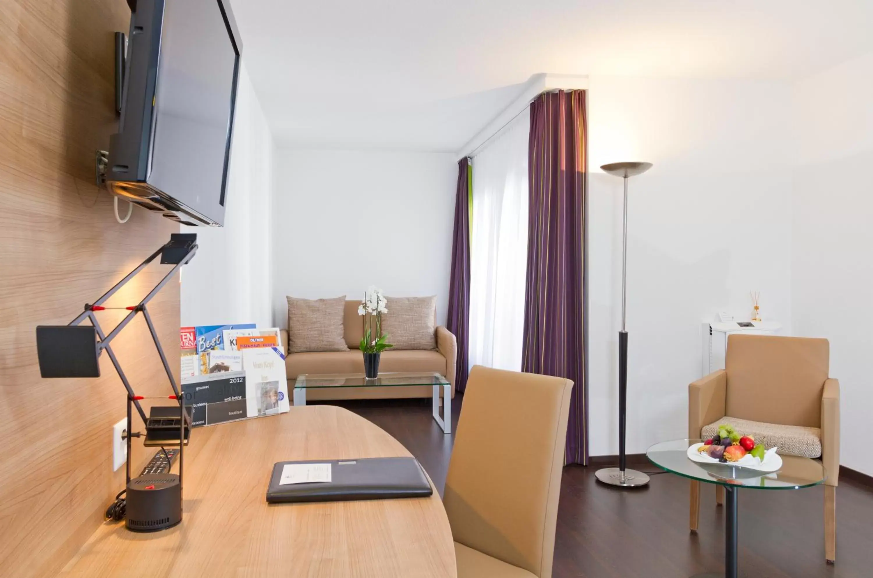 TV and multimedia, Seating Area in Hotel Olten Swiss Quality