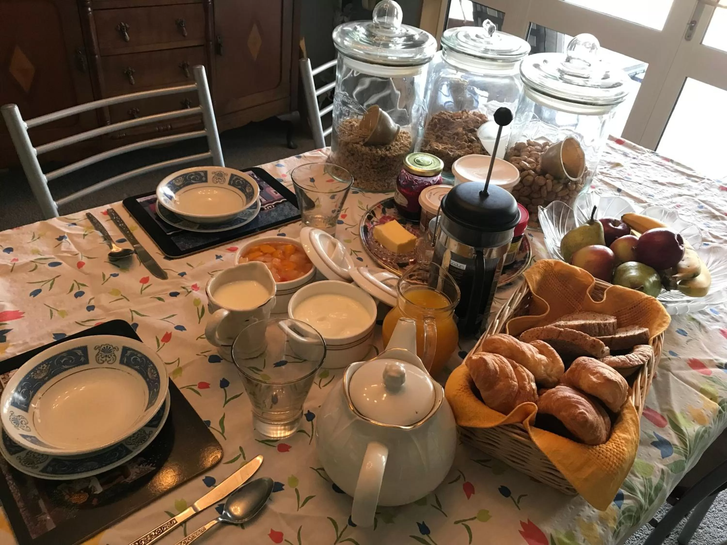 Continental breakfast in Newlands Bed and Breakfast