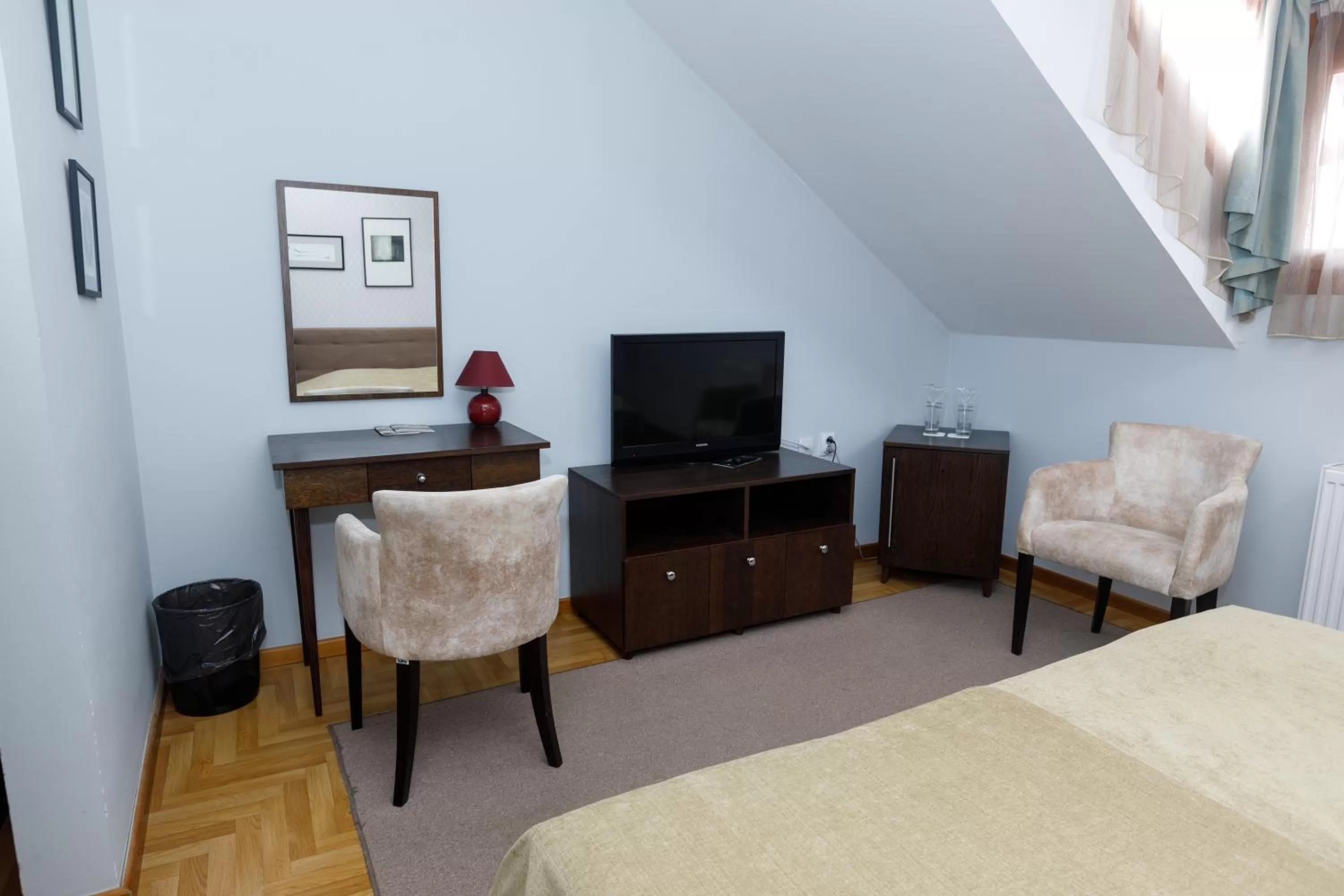 Decorative detail, Bed in Art Garni Hotel