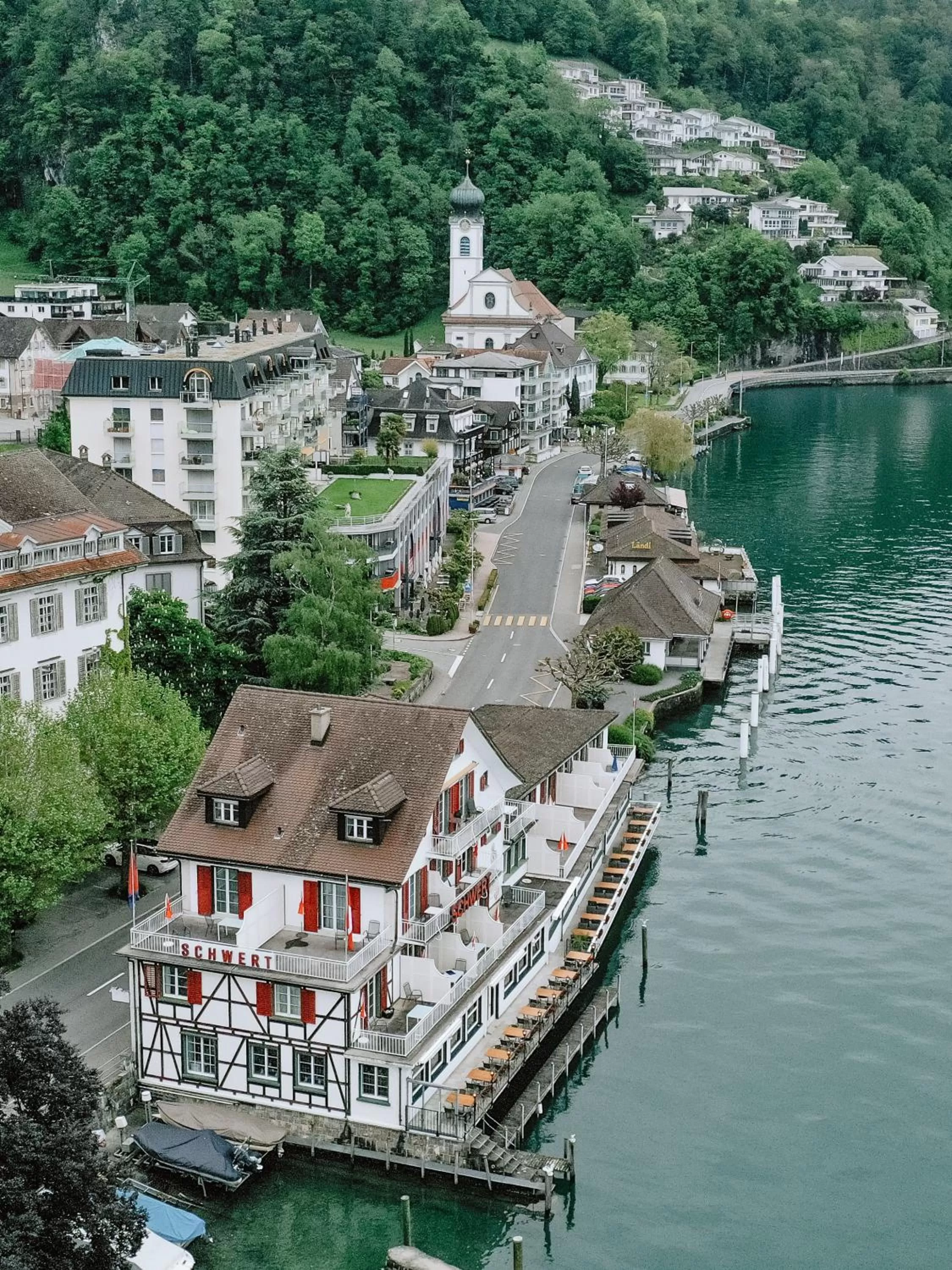 Bird's-eye View in Seehotel Schwert