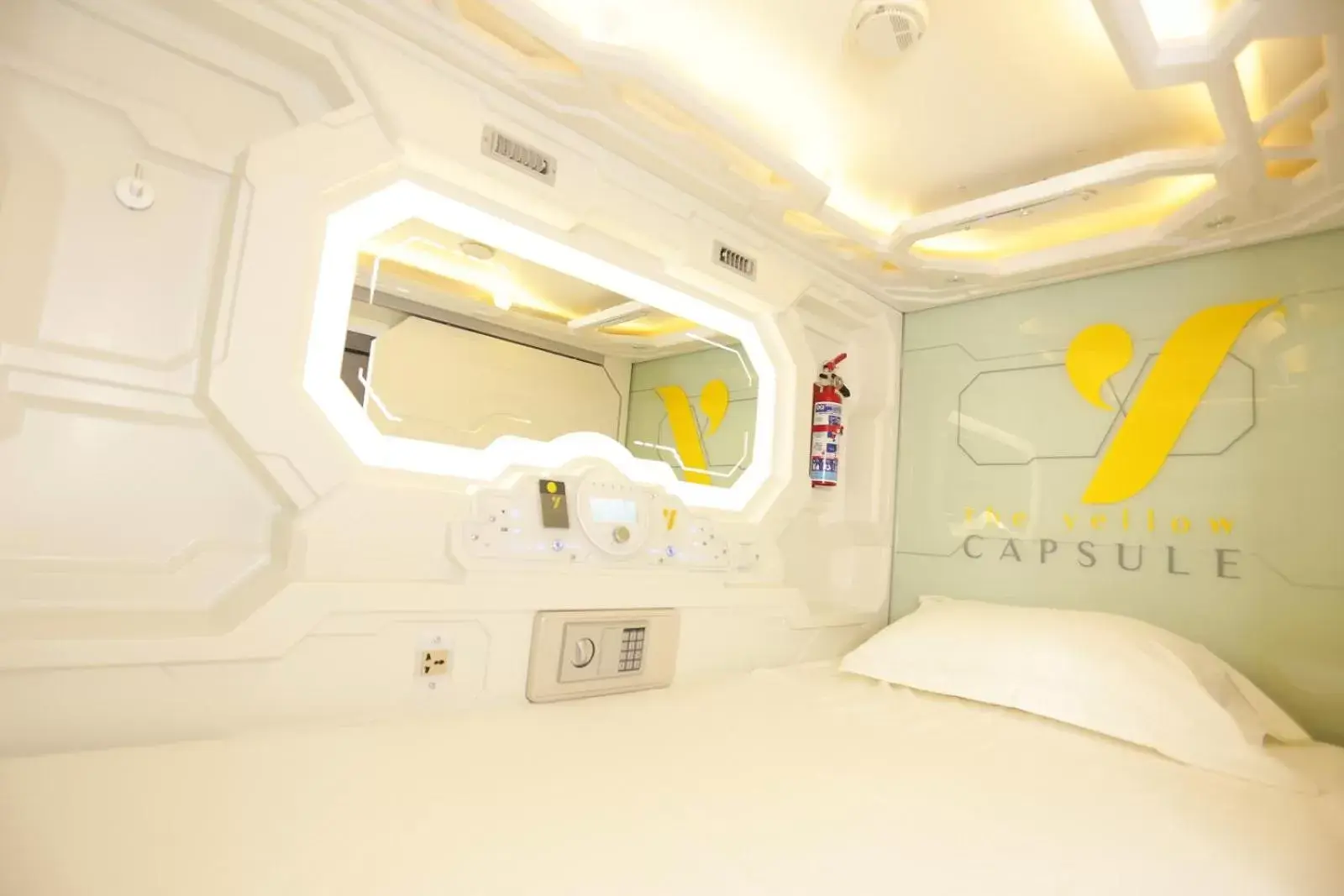 View (from property/room), Bathroom in The Yellow Capsule Experience