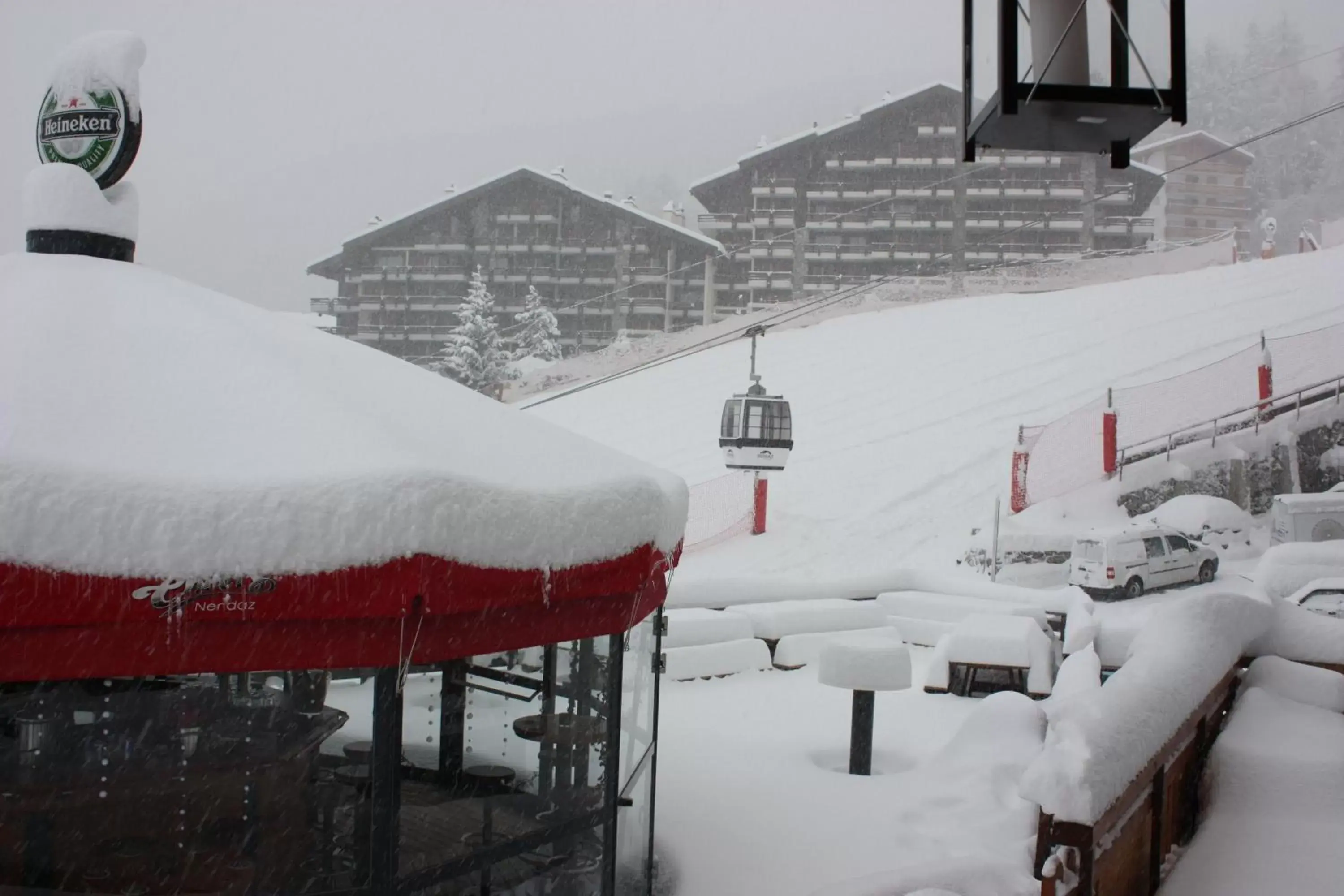 Balcony/Terrace, Winter in Hotel Les Etagnes