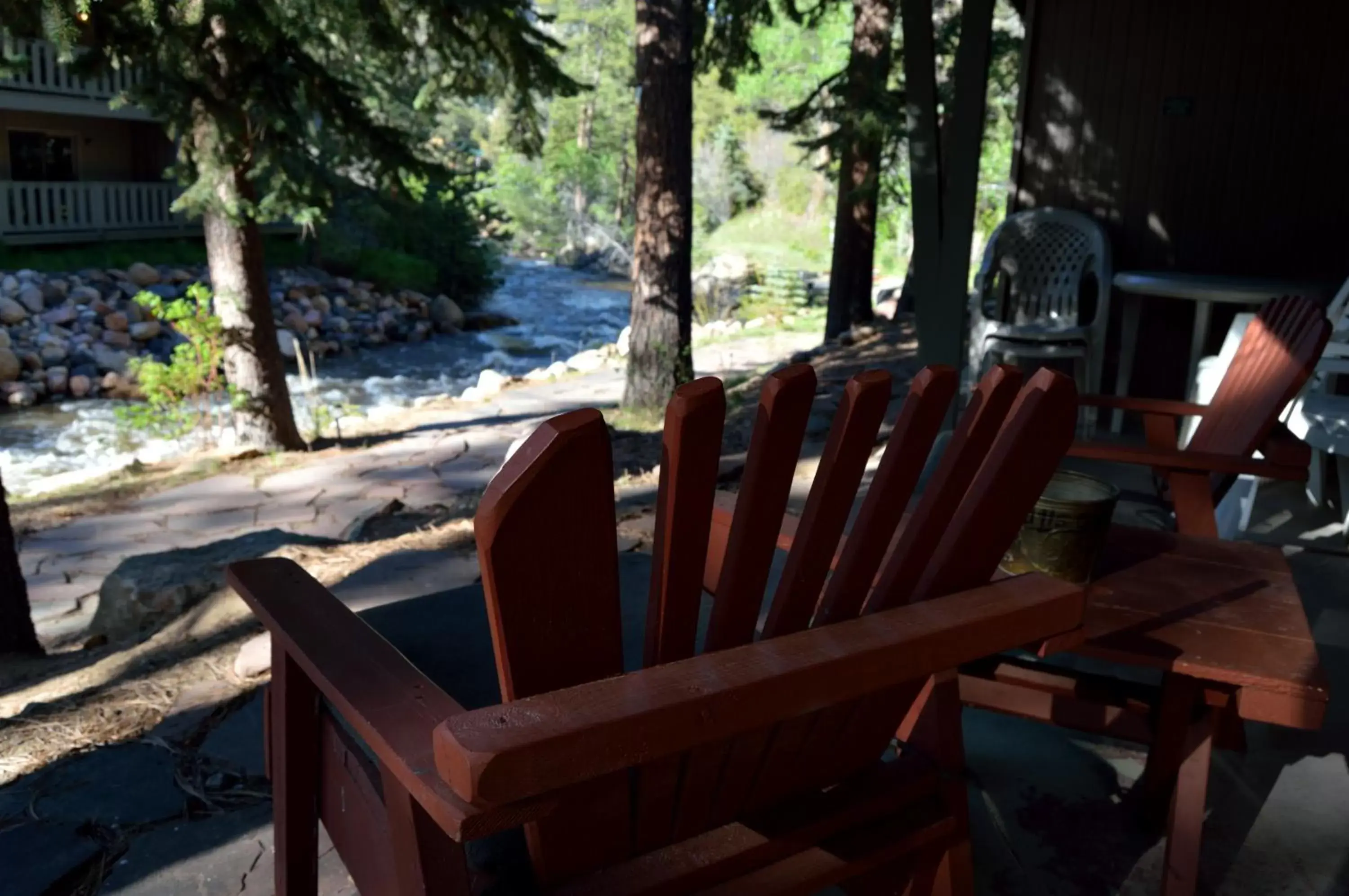 Patio in The Inn on Fall River & Fall River Cabins