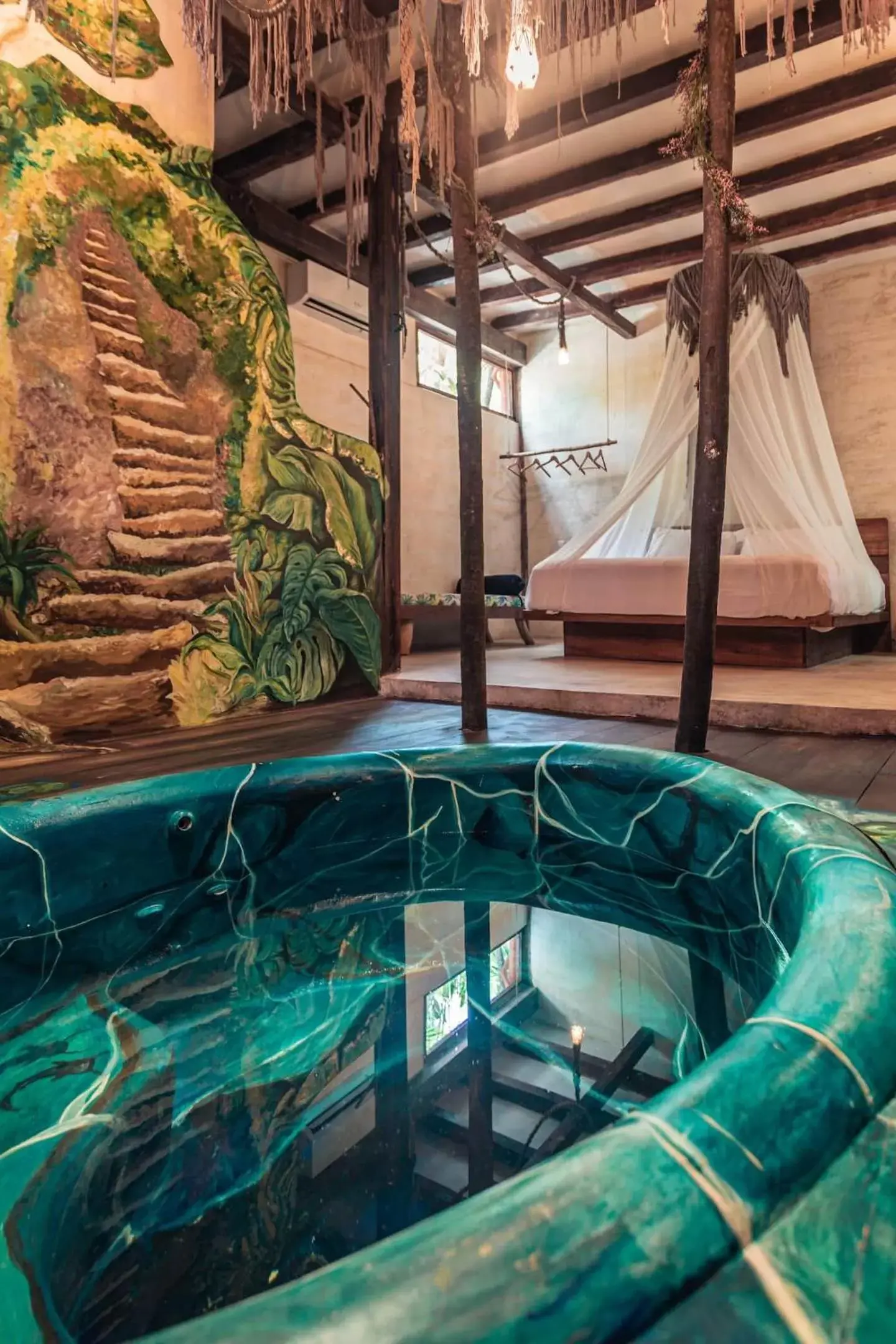 Hot Tub, Swimming Pool in Hidden Treehouse Tulum Eco-Hotel