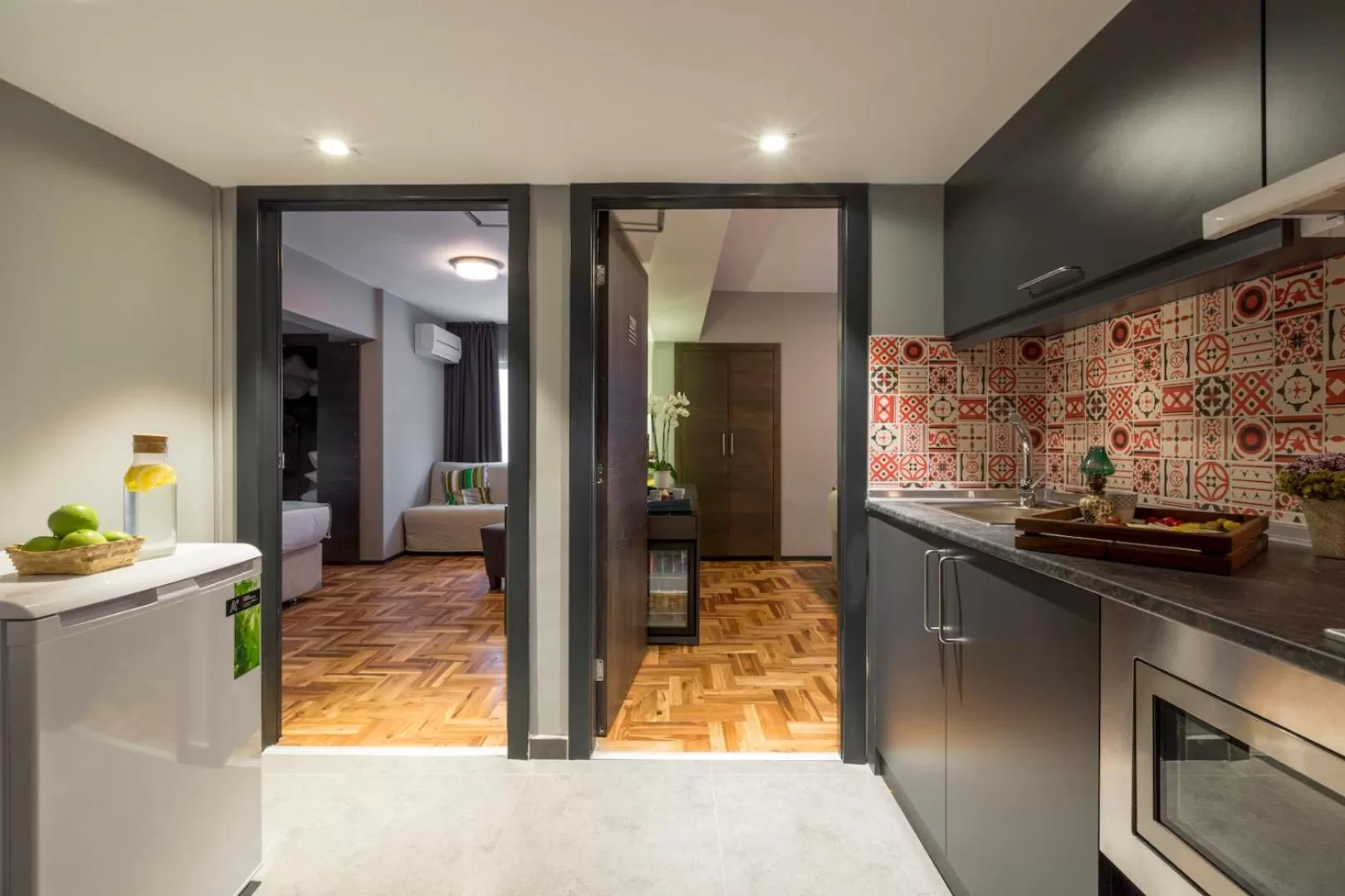 Kitchen or kitchenette in Lampa Design Hotel-Special Category