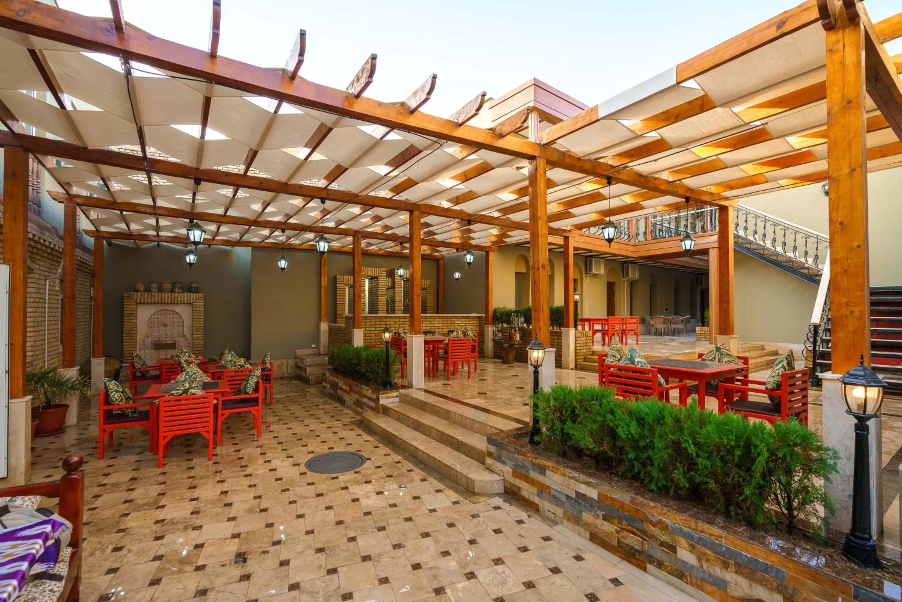 Patio in Hotel Malika Bukhara