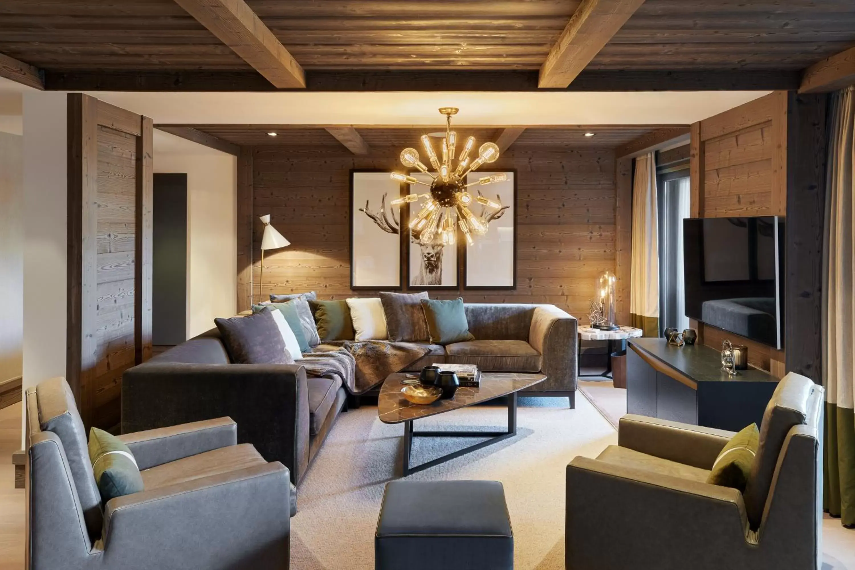 TV and multimedia, Seating Area in Six Senses Residences & Spa Courchevel