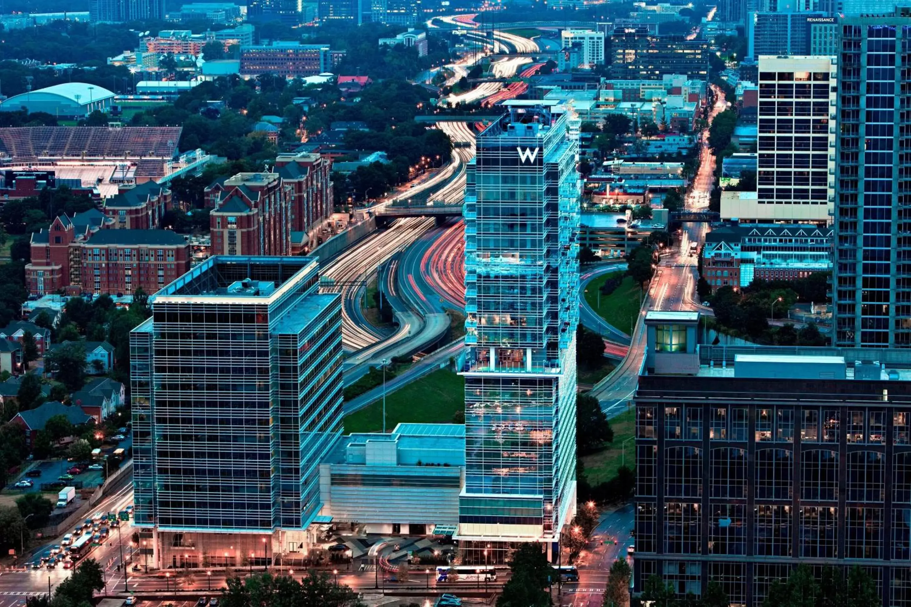 Property building, Bird's-eye View in W Atlanta Downtown