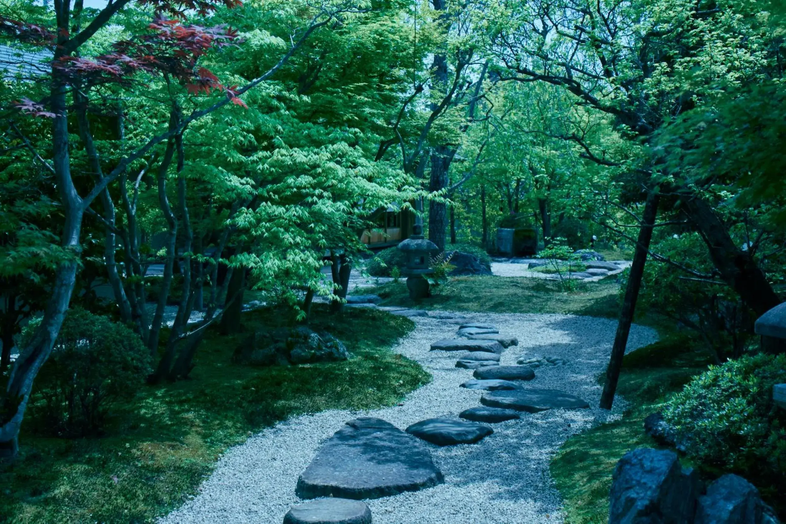 Summer, Garden in Ryokan Genhouin