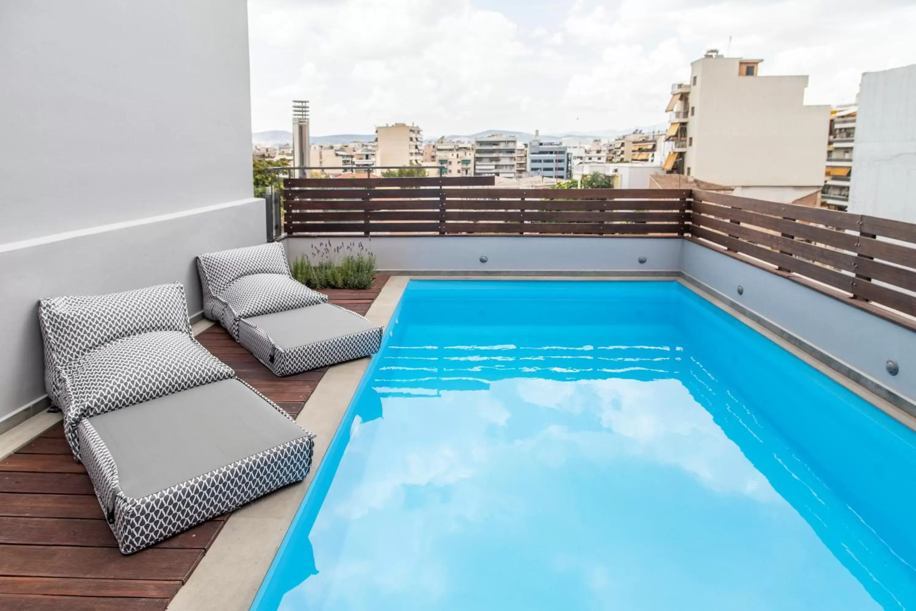 Balcony/Terrace, Swimming Pool in Bespoke House Athens