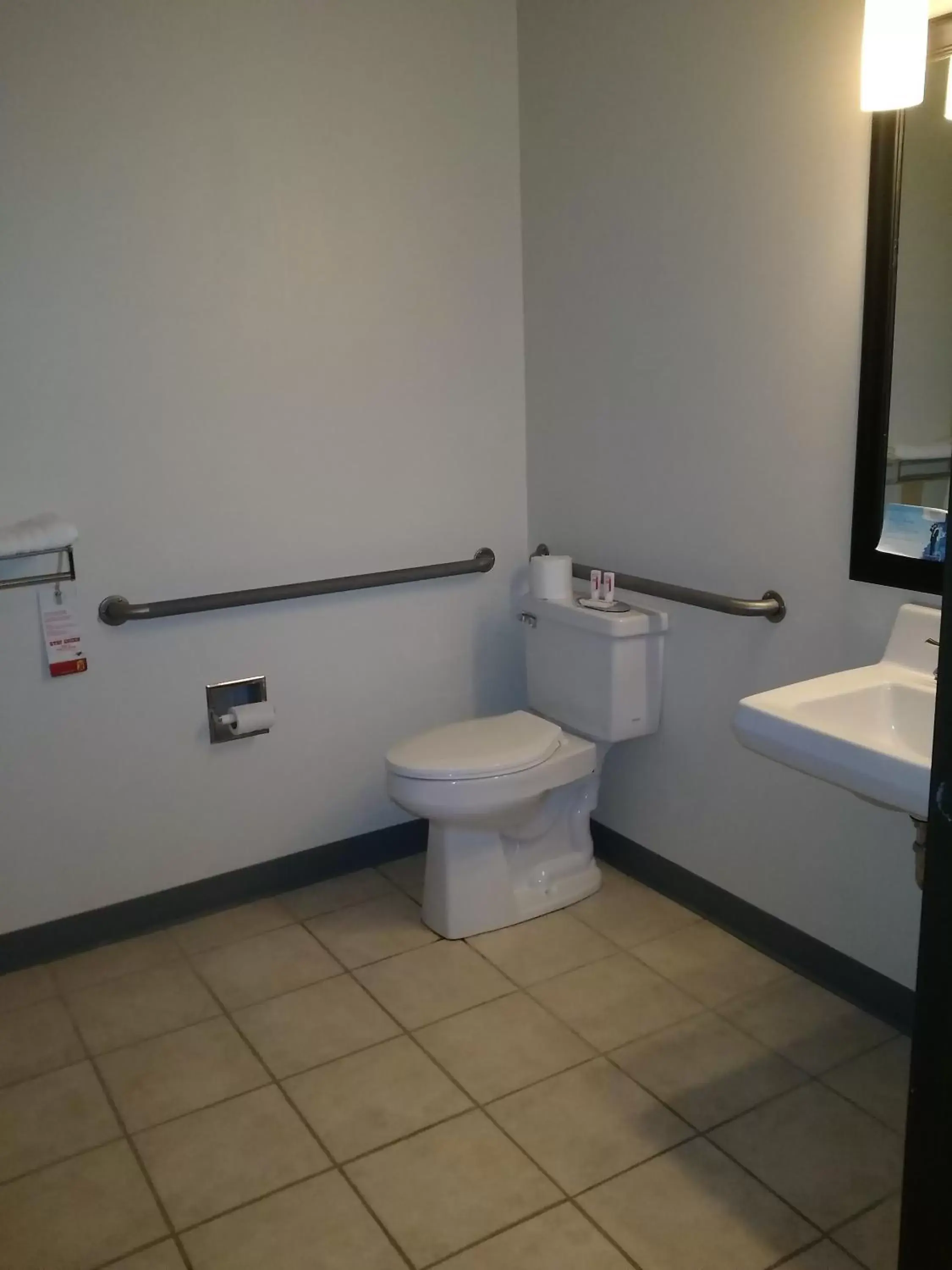 Bathroom in Super 8 by Wyndham Grove City