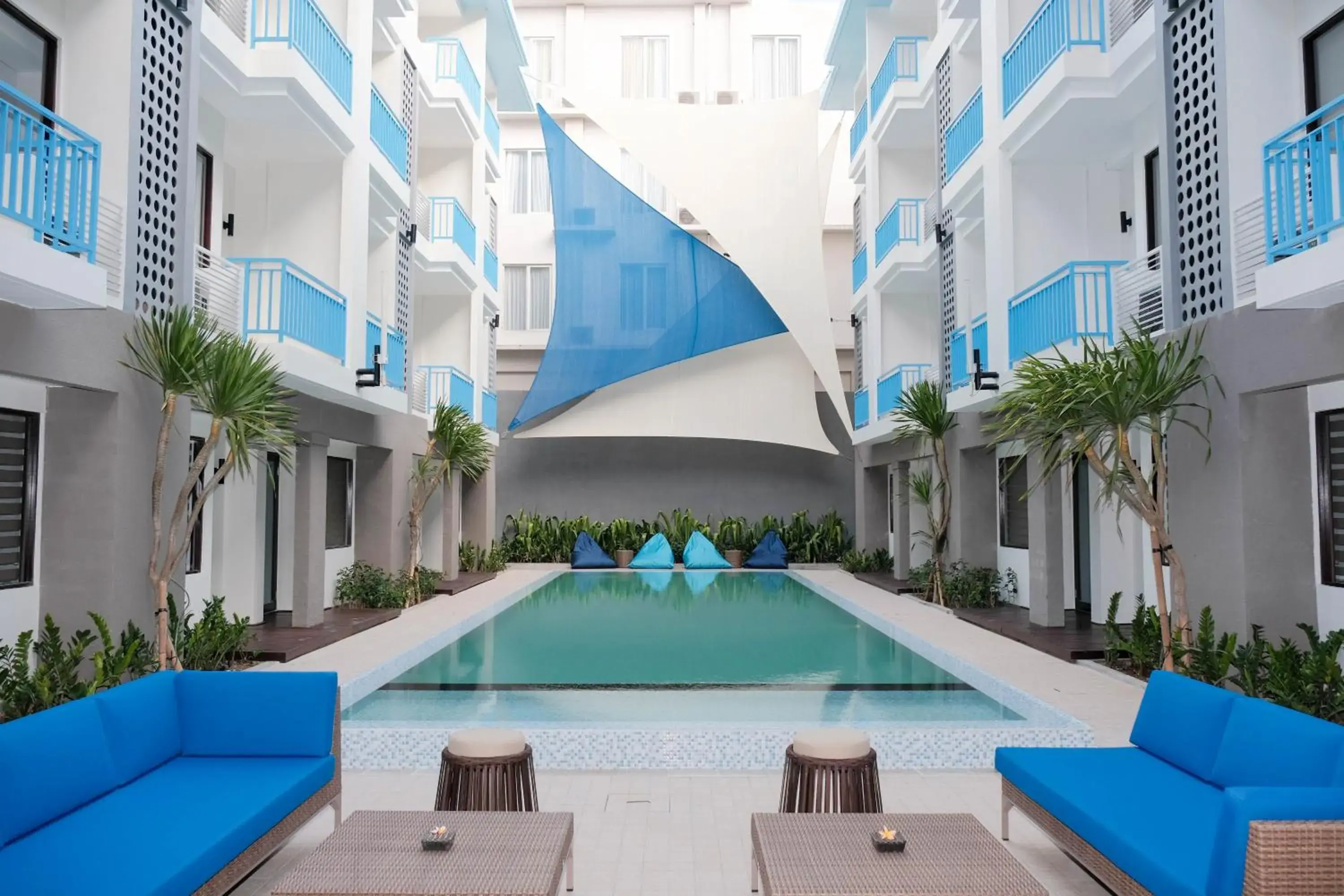 Balcony/Terrace, Swimming Pool in Bloo Bali Hotel