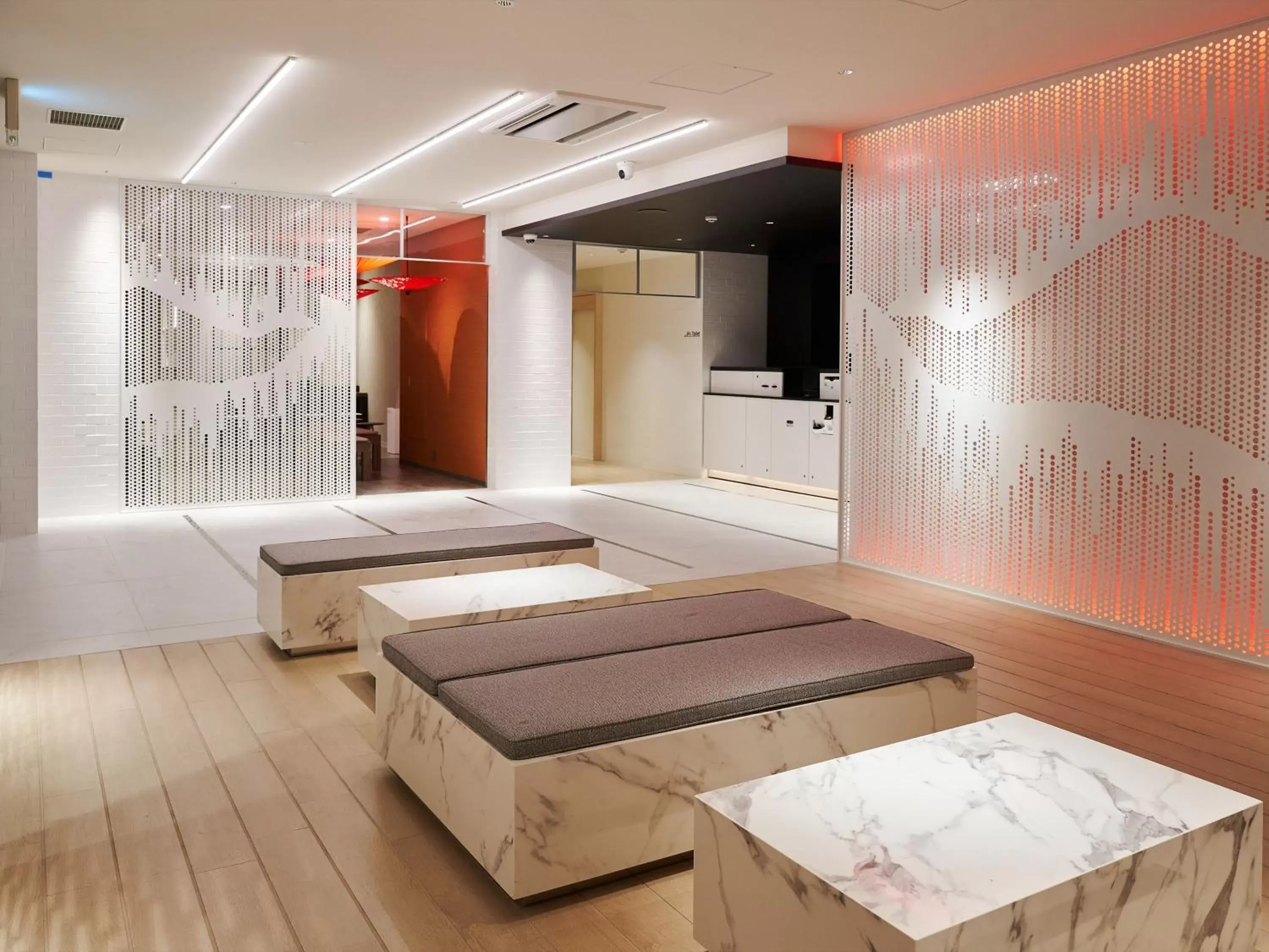 Lobby or reception, Bed in Henn na Hotel Komatsu Ekimae Lobby or reception, Bed in Henn na Hotel Komatsu Ekimae