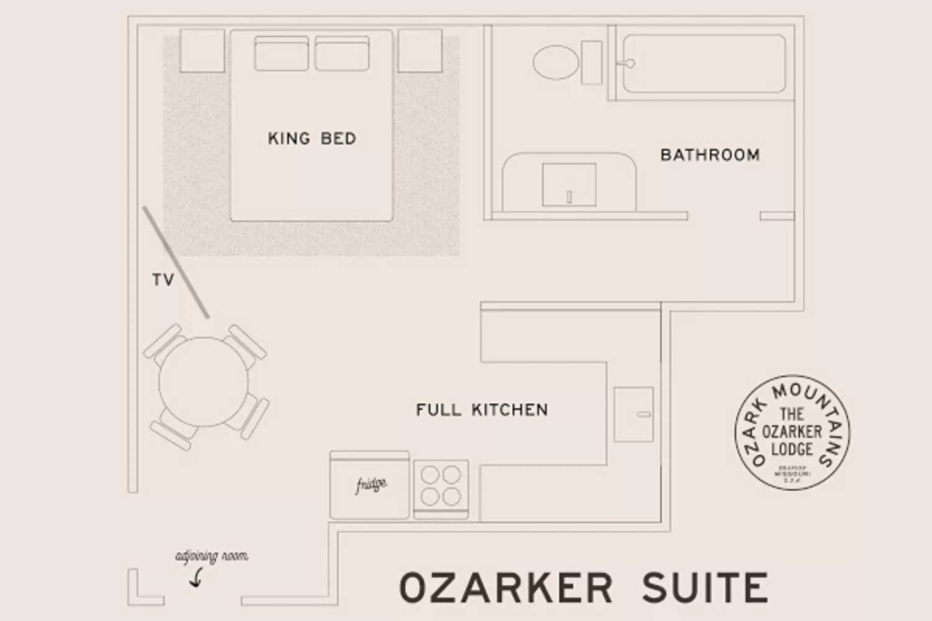 Bedroom, Floor Plan in The Ozarker Lodge