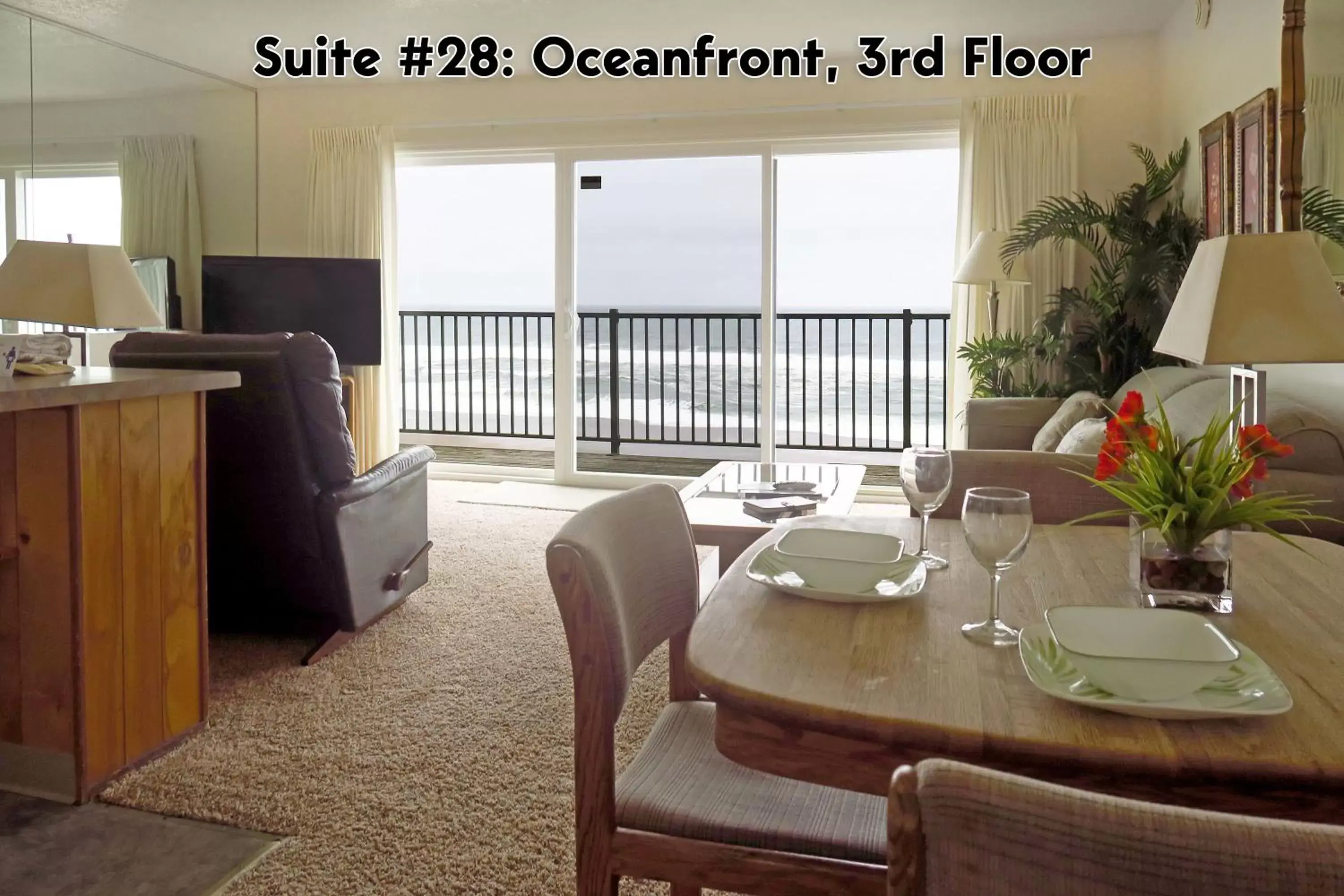 Living room in Ocean Terrace Condominiums