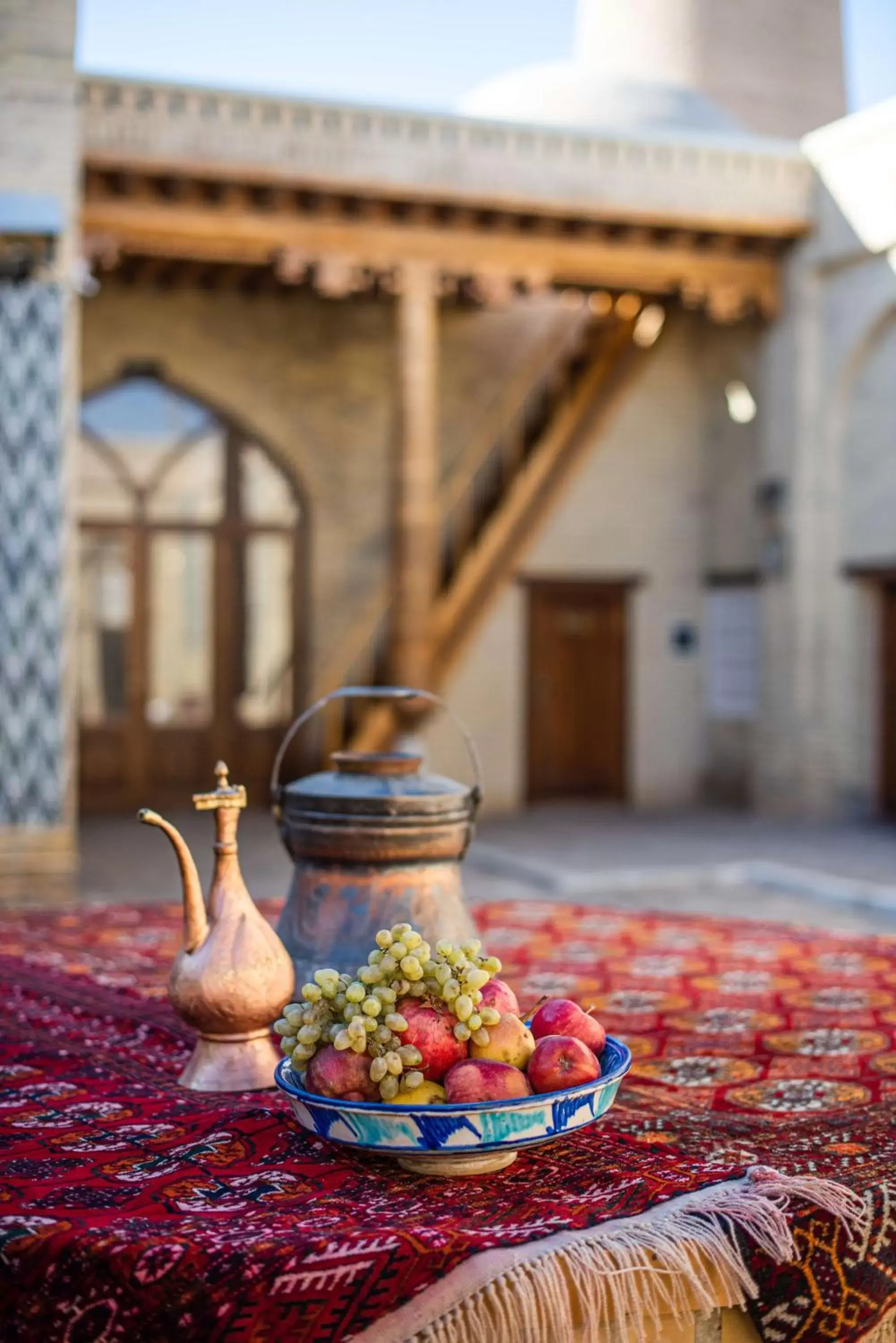 Inner courtyard view in New Star Boutique hotel - madrasah Muhammad Mahram 1903 Inner courtyard view in New Star Boutique hotel - madrasah Muhammad Mahram 1903
