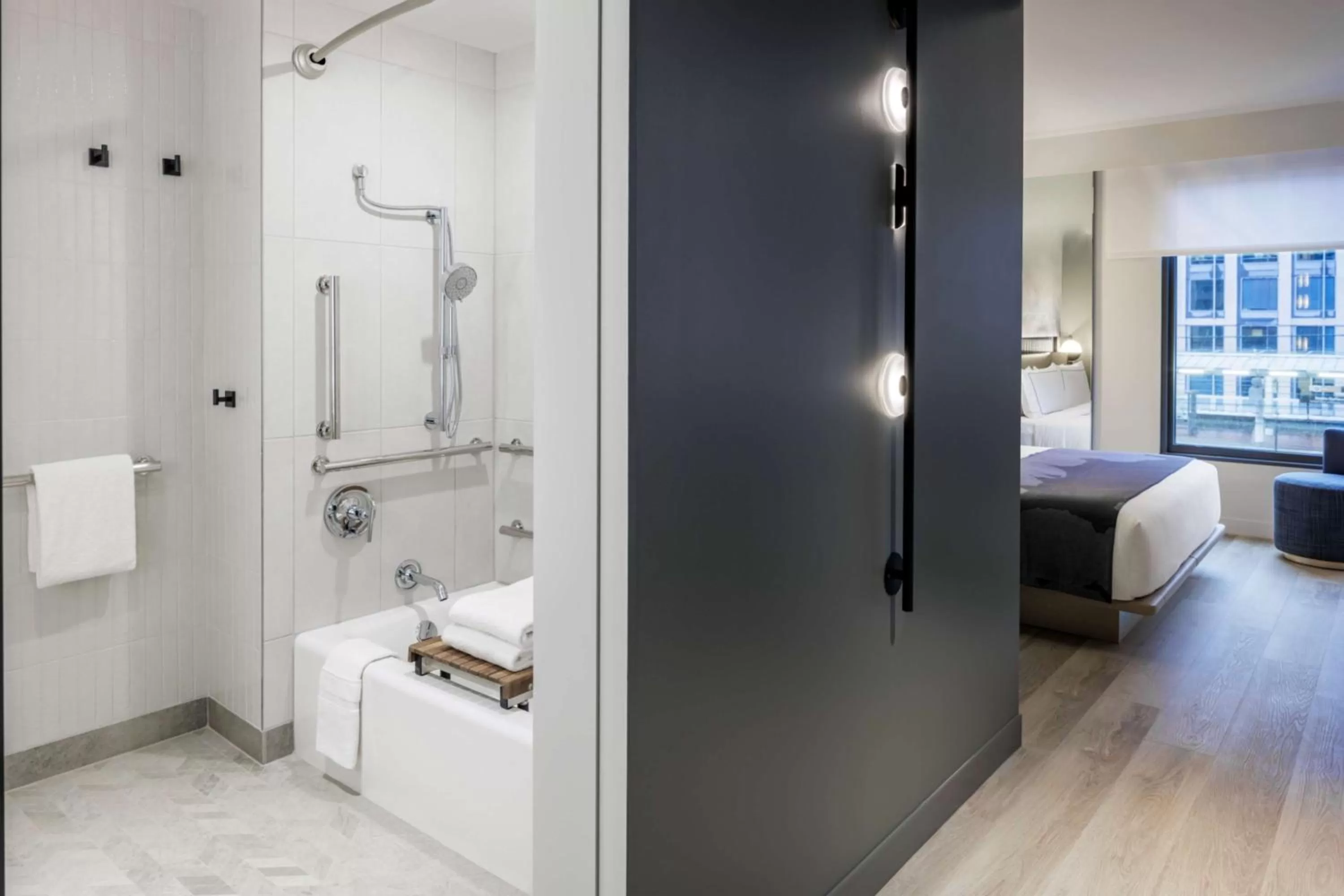 Bathroom, Bed in The Morrow Washington Dc, Curio Collection By Hilton