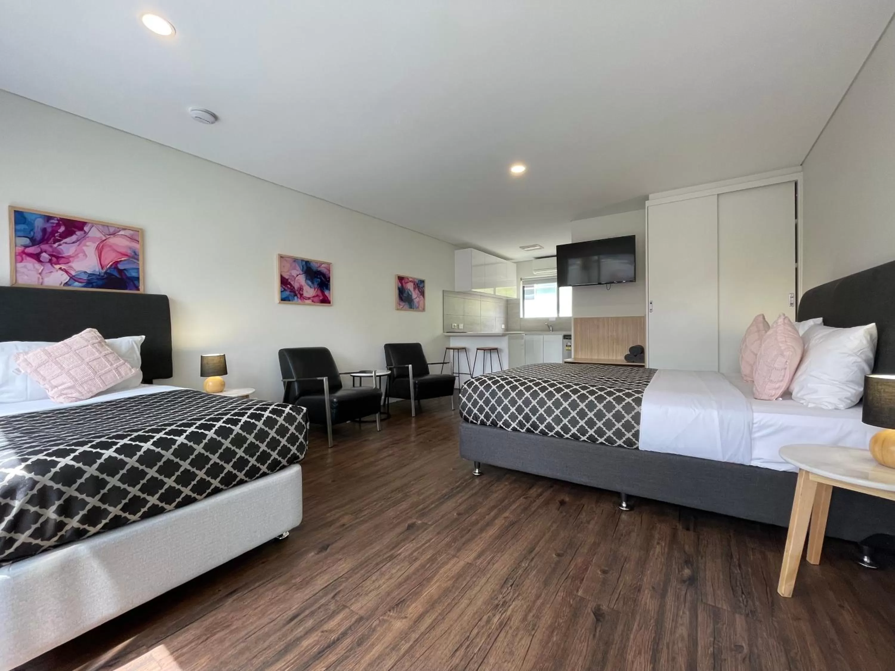 Bed in Coastal Motel