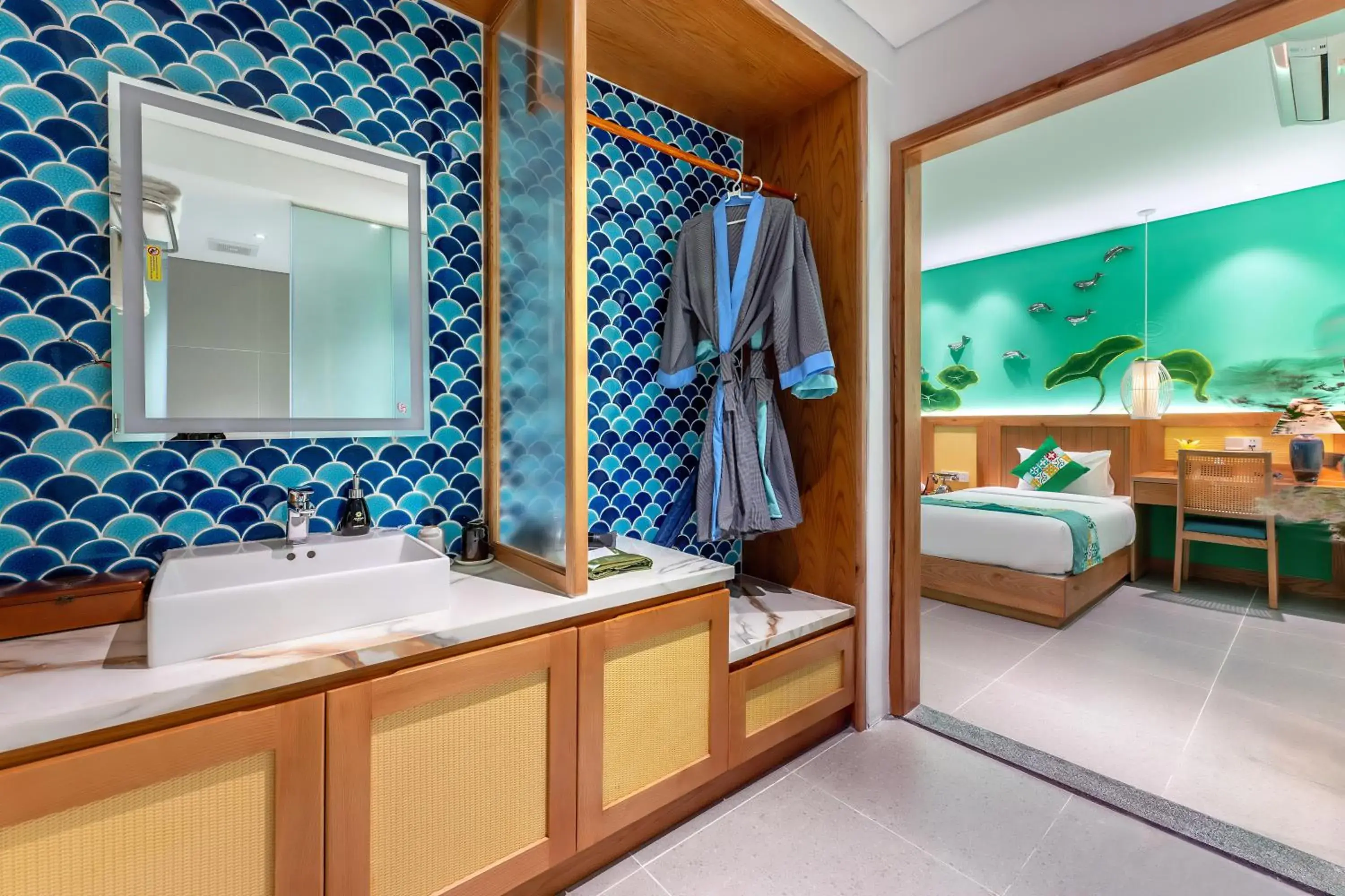 Bed, Bathroom in Amina Lantana Hoi An Hotel & Spa