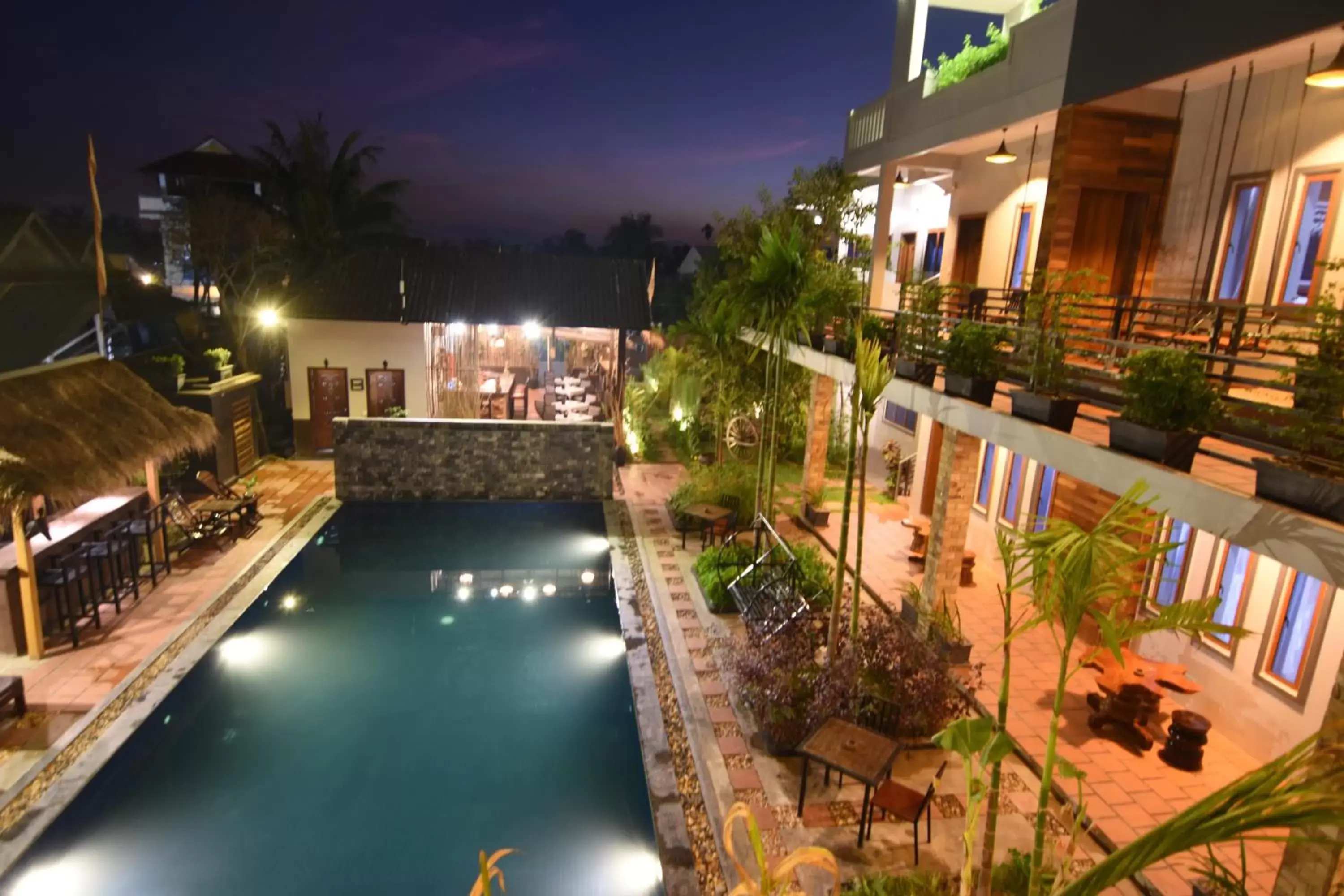 Night, Swimming Pool in Indra Porak Residence Hotel