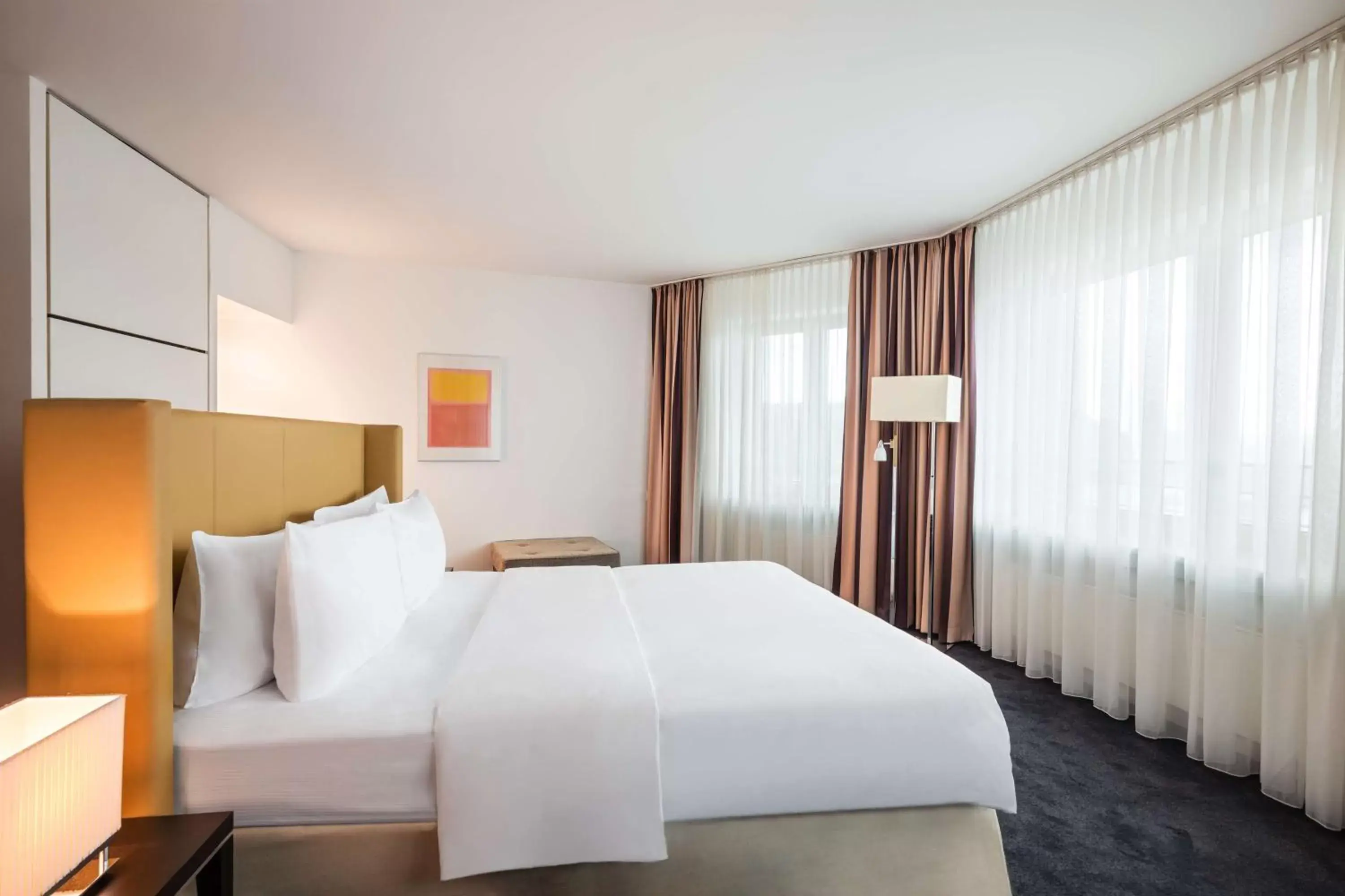 Photo of the whole room, Bed in Lindner Hotel Frankfurt Main Plaza, part of JdV by Hyatt